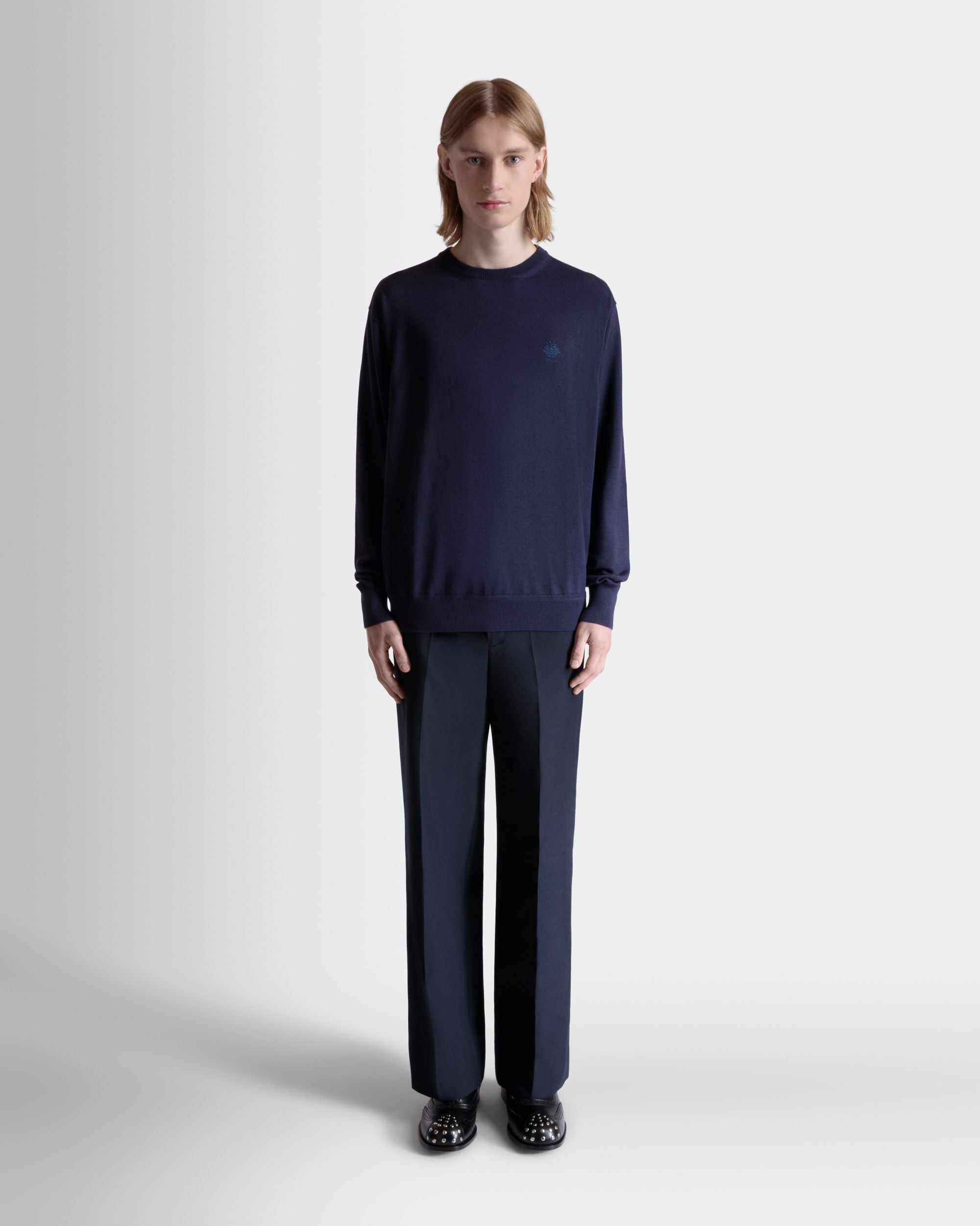 Jersey De Mezcla De Lana Y Cachemira Navy Blue - Hombre - Bally - 02