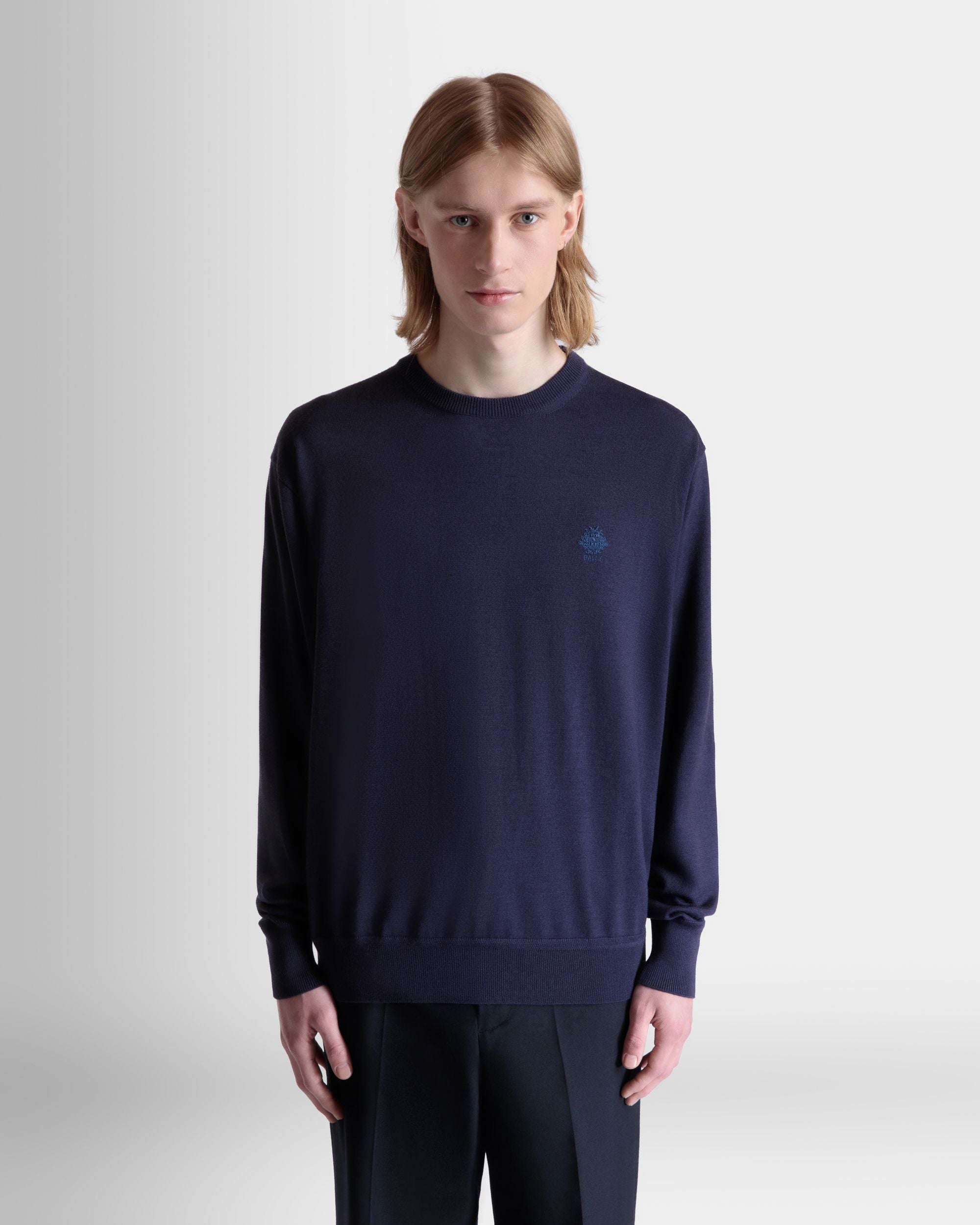 Jersey De Mezcla De Lana Y Cachemira Navy Blue - Hombre - Bally - 06