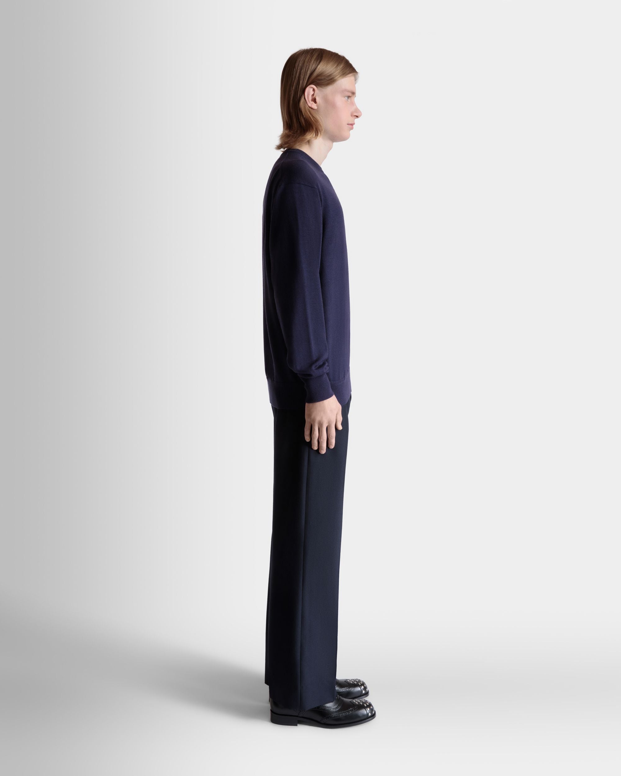 Jersey De Mezcla De Lana Y Cachemira Navy Blue - Hombre - Bally - 08