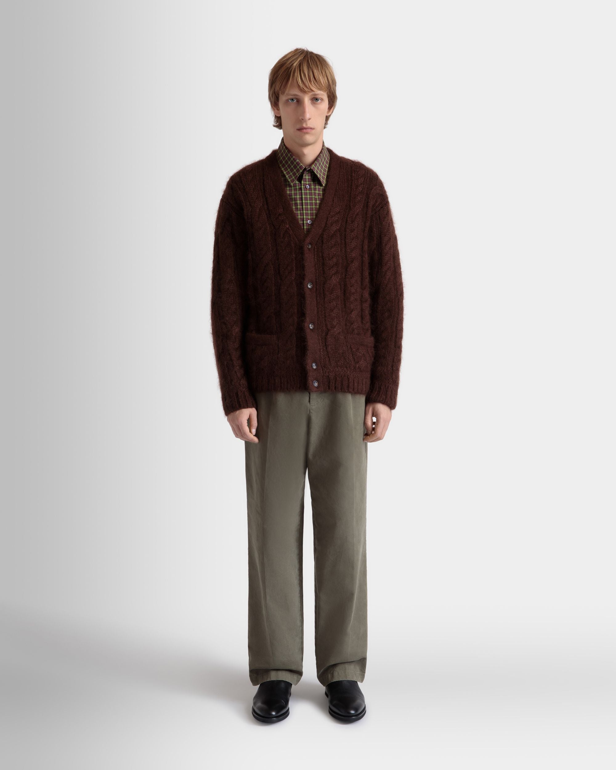 Cárdigan De Mohair Y Seda Marrón - Hombre - Bally - 02