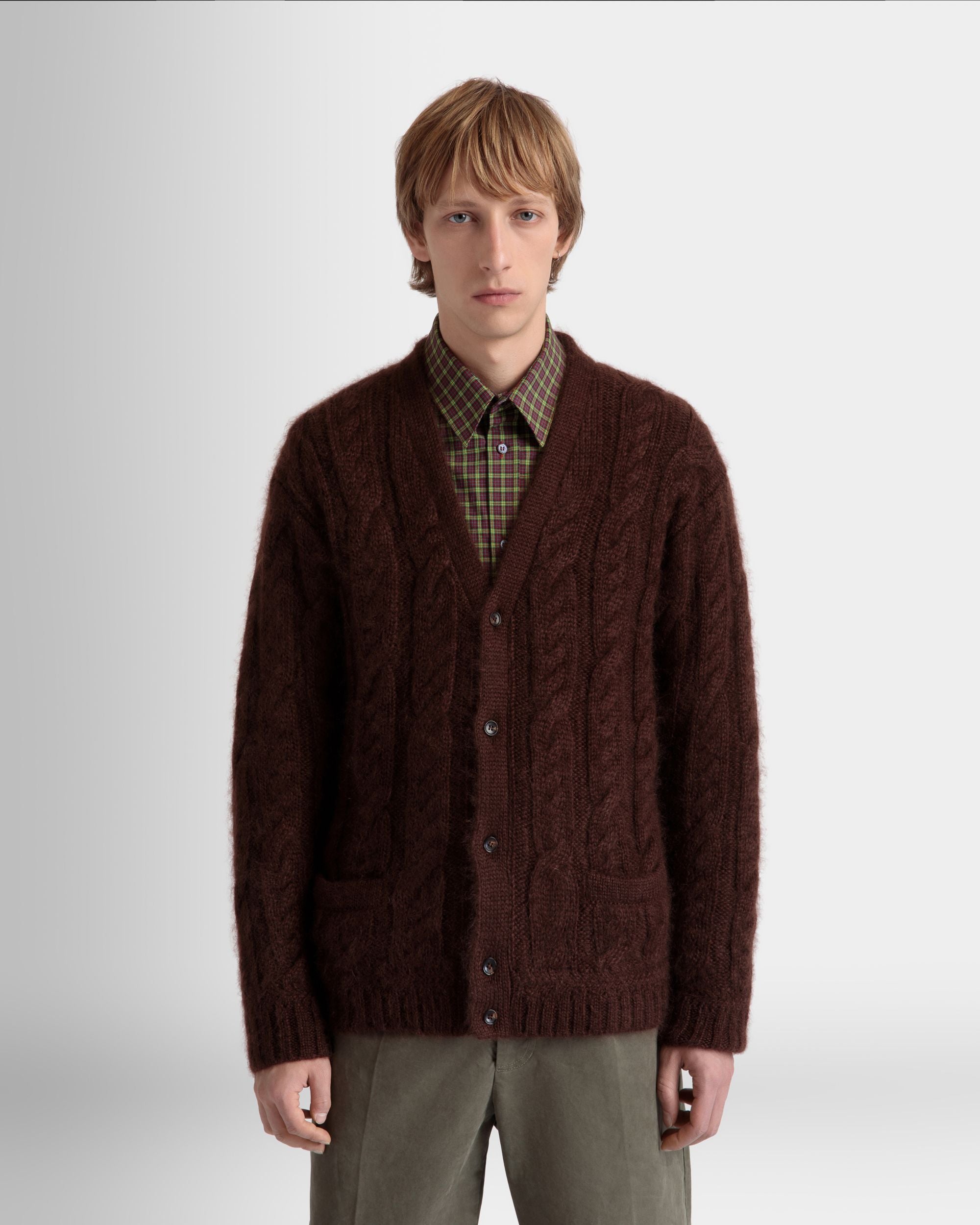 Cárdigan De Mohair Y Seda Marrón - Hombre - Bally - 03