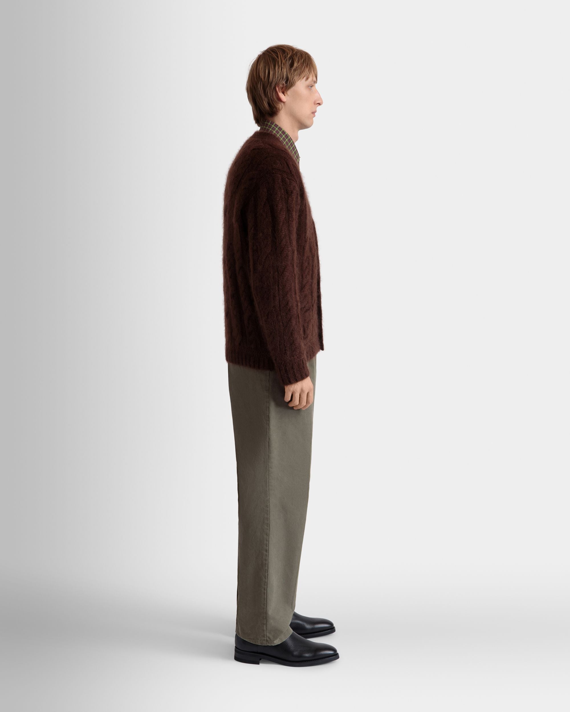 Cárdigan De Mohair Y Seda Marrón - Hombre - Bally - 06