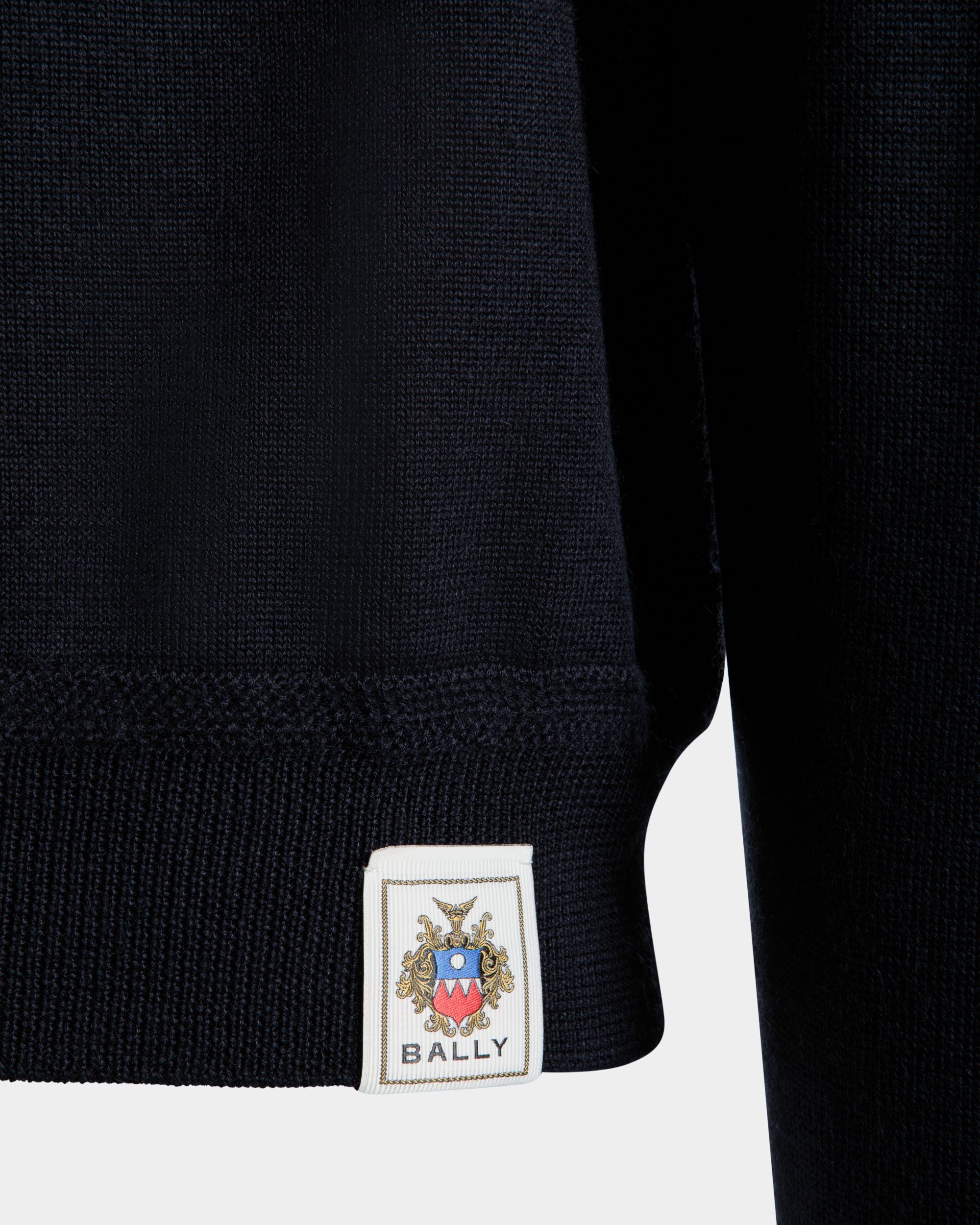 Crewneck in Navy Blue Cashmere Silk - Men's - Bally - 02