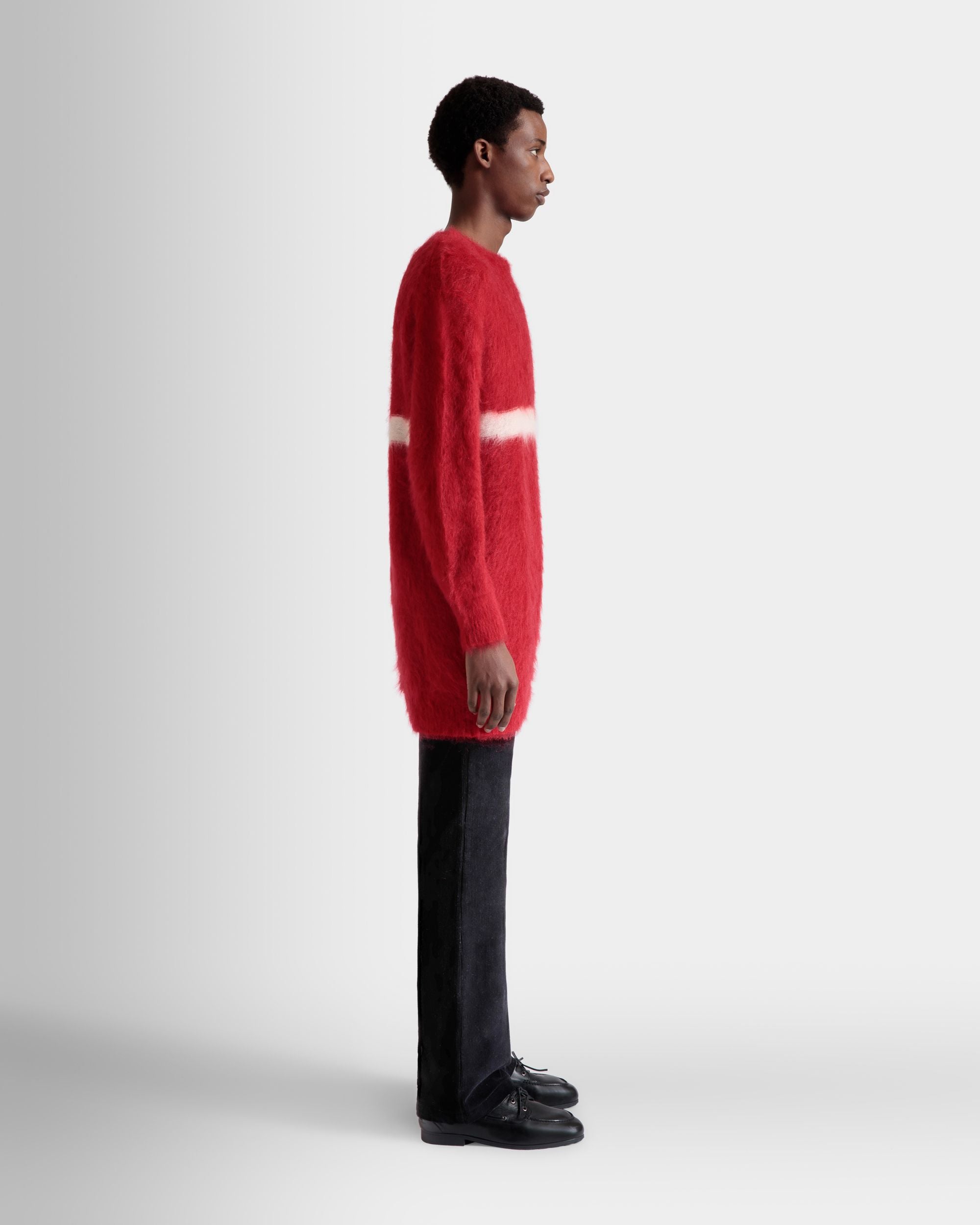 Jersey De Cuello Redondo De Mohair Y Seda Roja - Hombre - Bally - 05