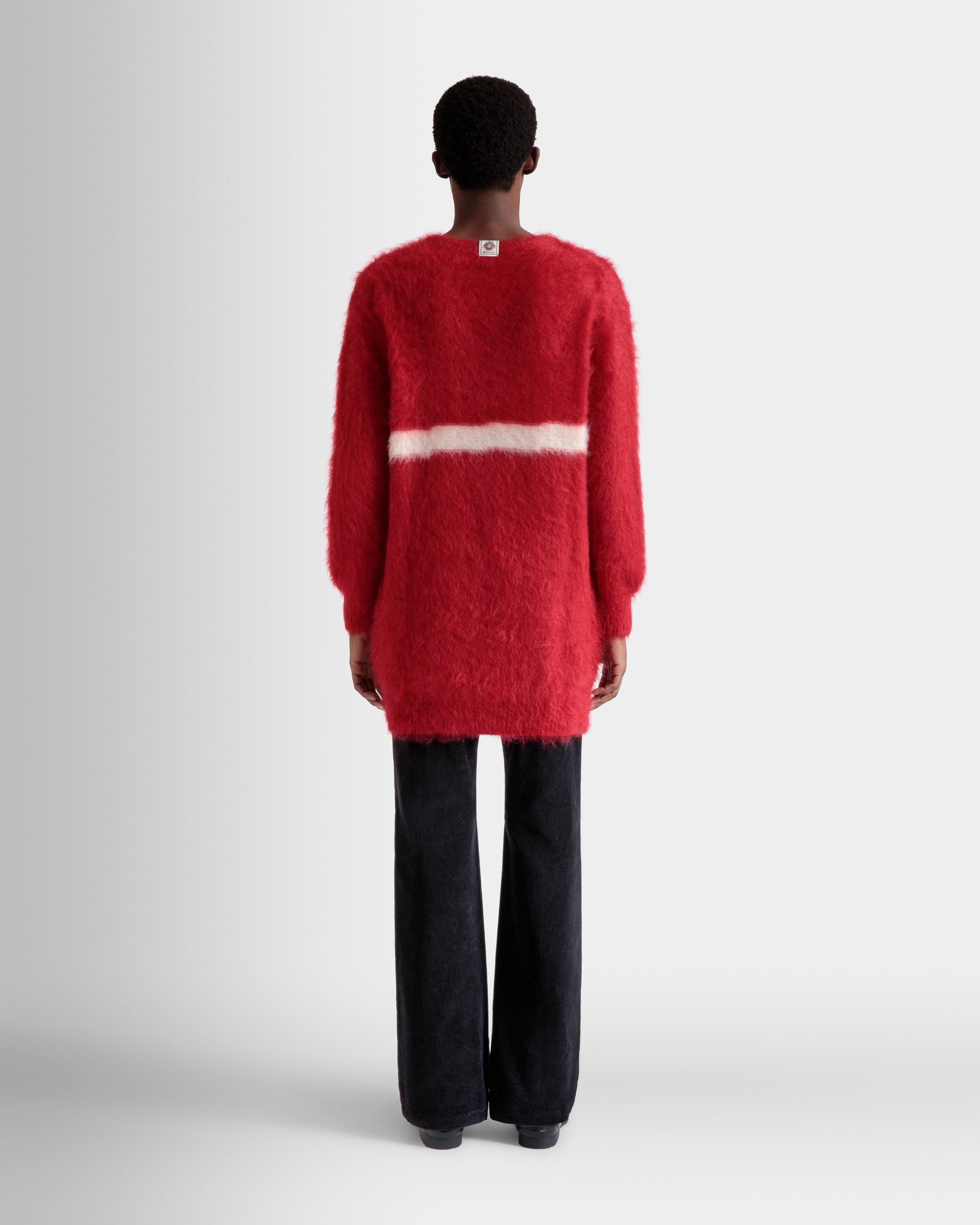 Jersey De Cuello Redondo De Mohair Y Seda Roja - Hombre - Bally - 06