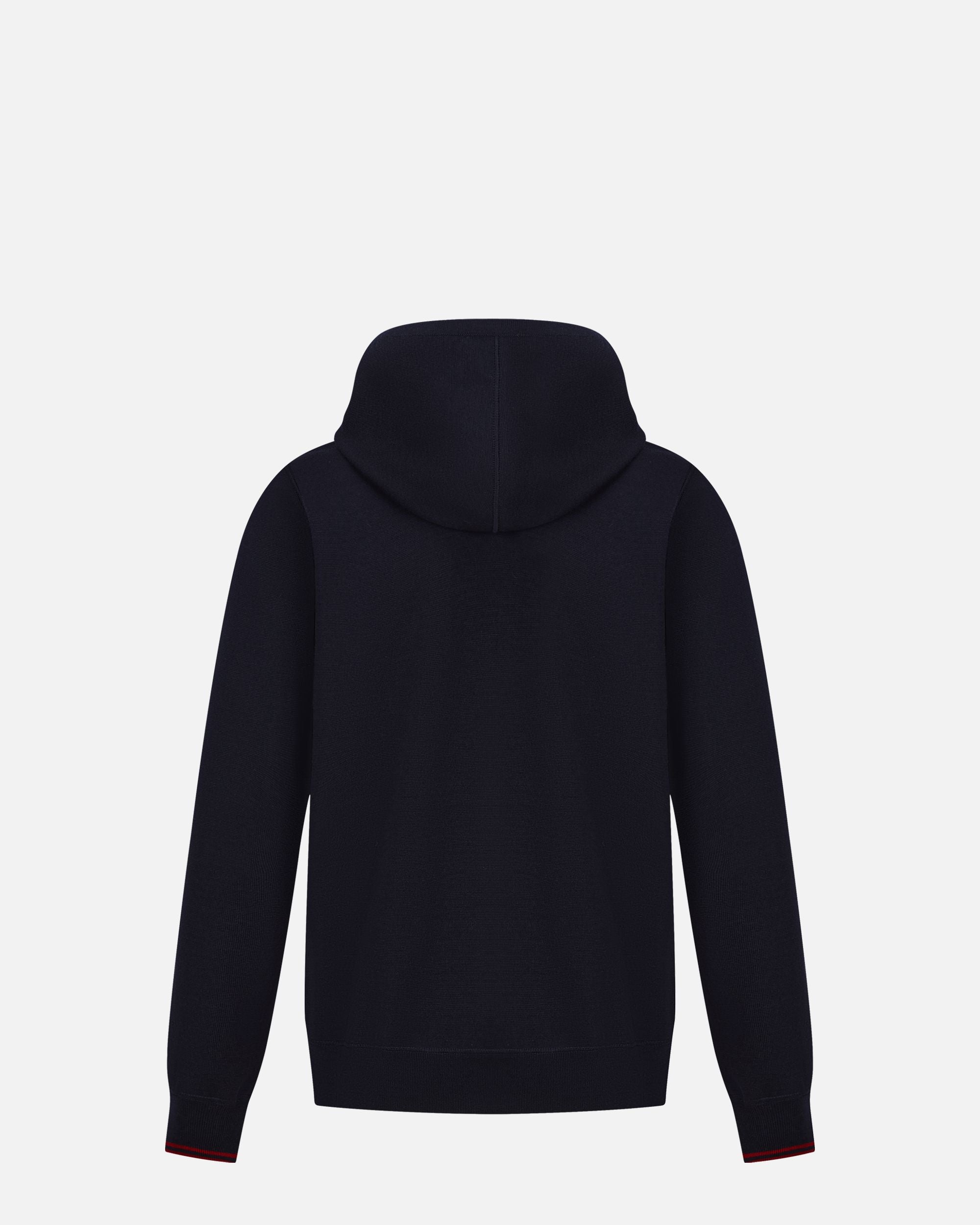 Hoodie In Navy Blue Wool - Men's - Bally - 02