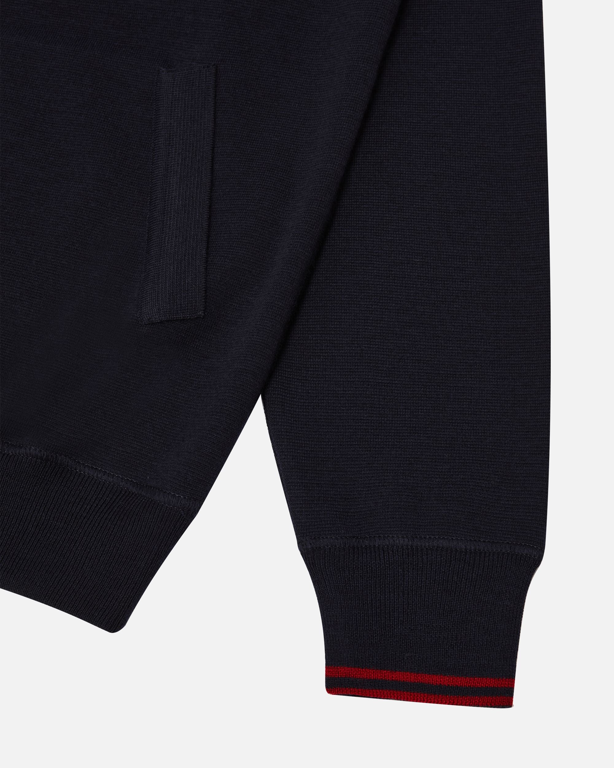 Hoodie In Navy Blue Wool - Men's - Bally - 05