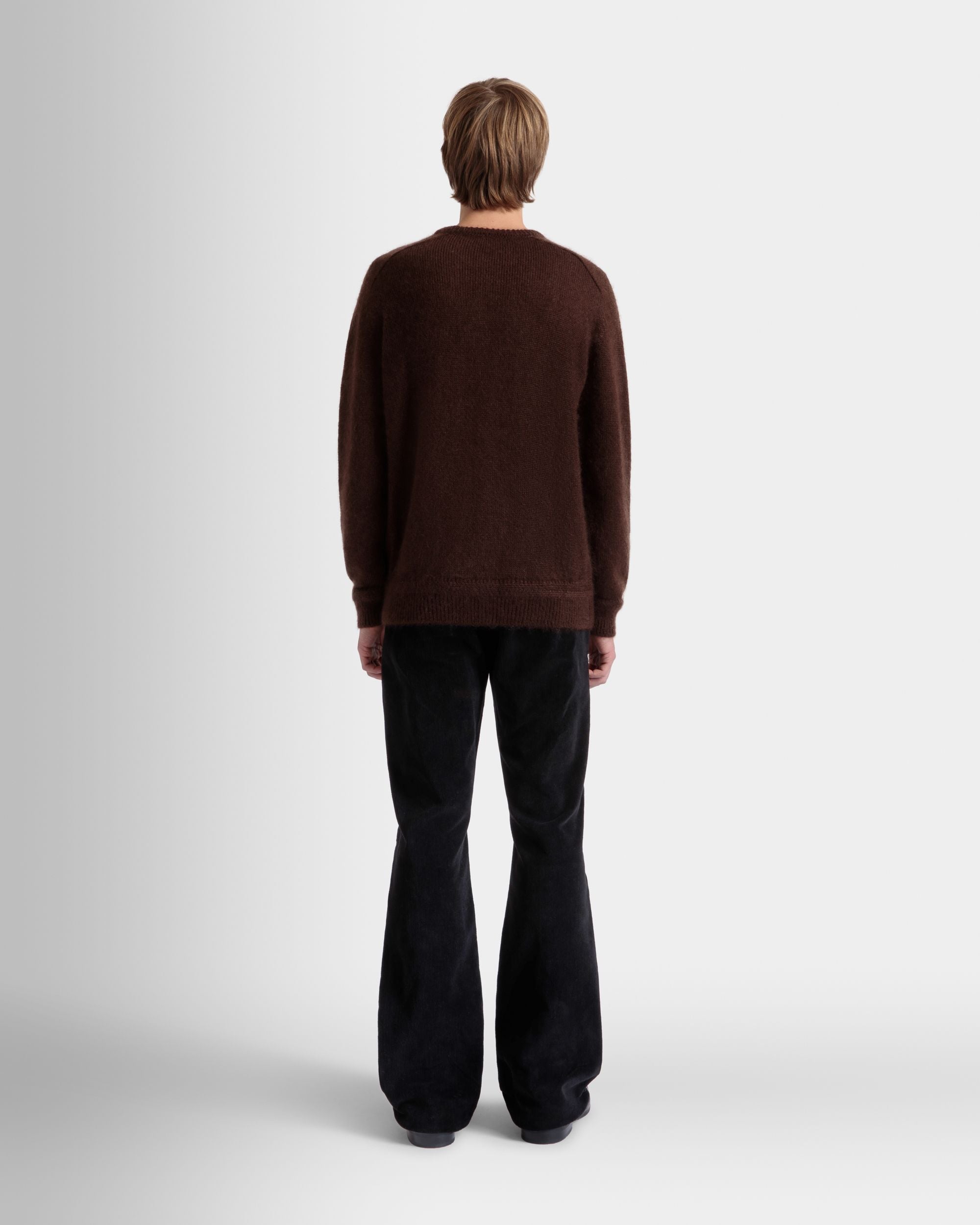 Crewneck Sweater In Brown Mohair And Silk - Men's - Bally - 06