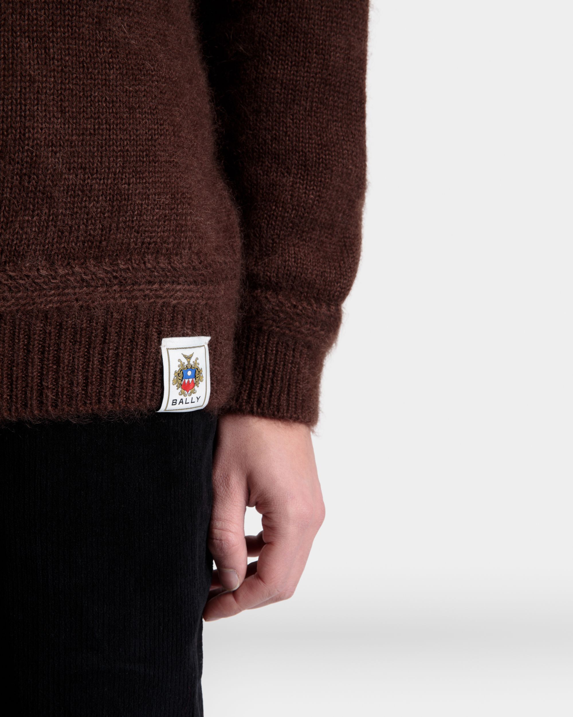 Crewneck Sweater In Brown Mohair And Silk - Men's - Bally - 08