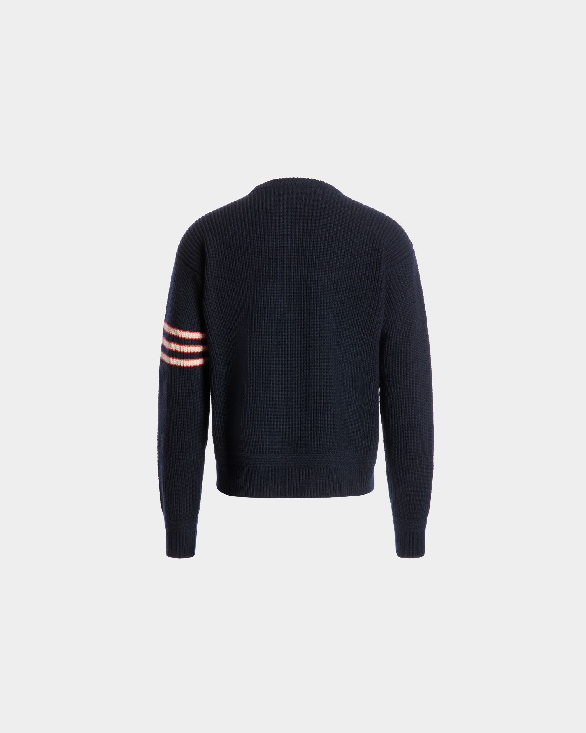 Jersey De Cuello Redondo De Lana Navy Blue Con Logo Bally Crest - Hombre - Bally - 08