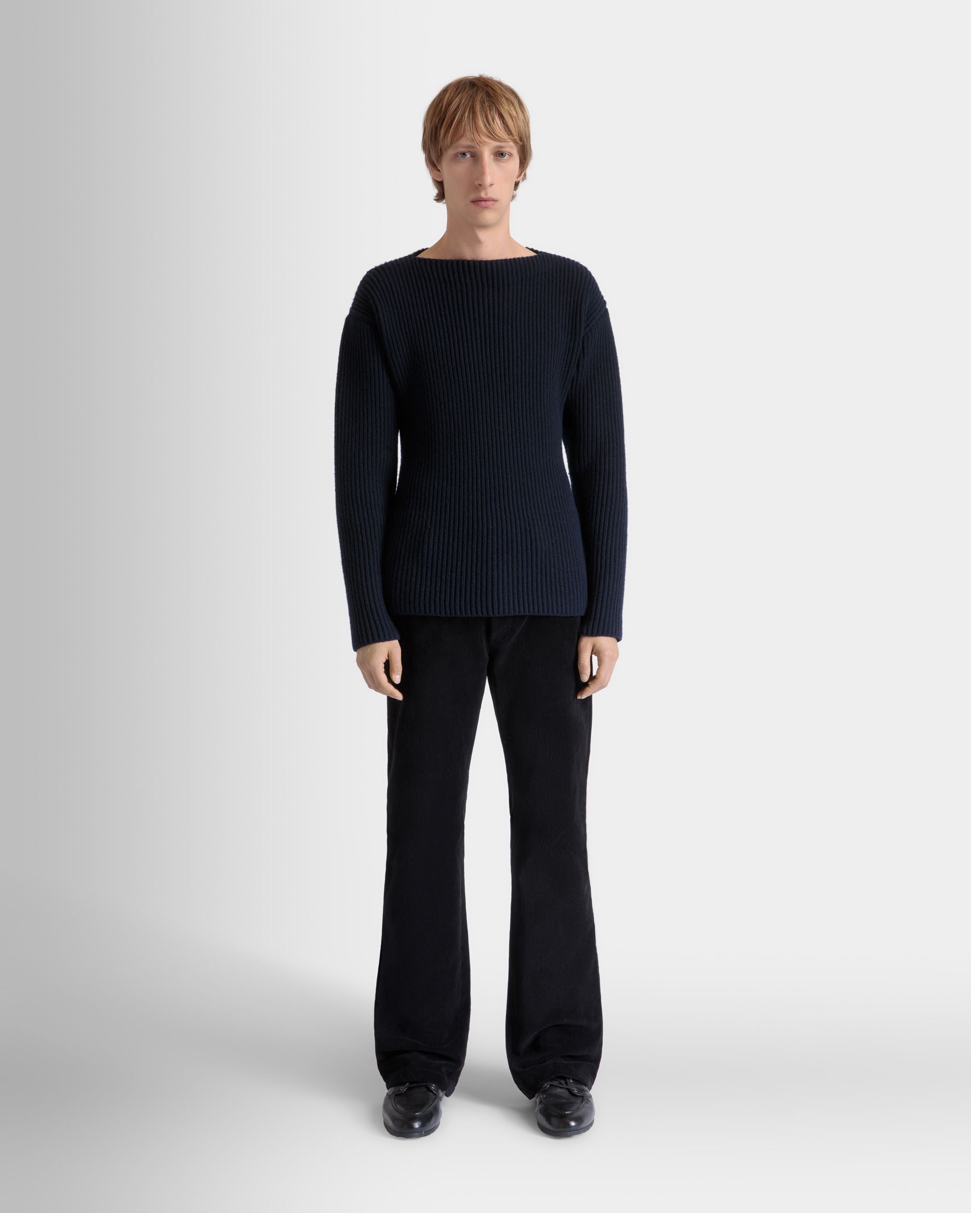 Jersey De Cuello Redondo De Lana Navy Blue - Hombre - Bally - 02