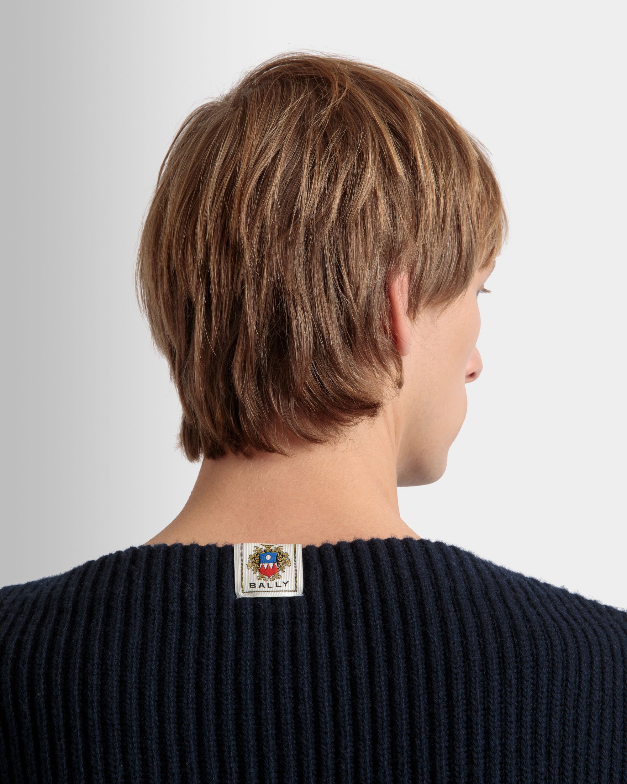 Jersey De Cuello Redondo De Lana Navy Blue - Hombre - Bally - 04