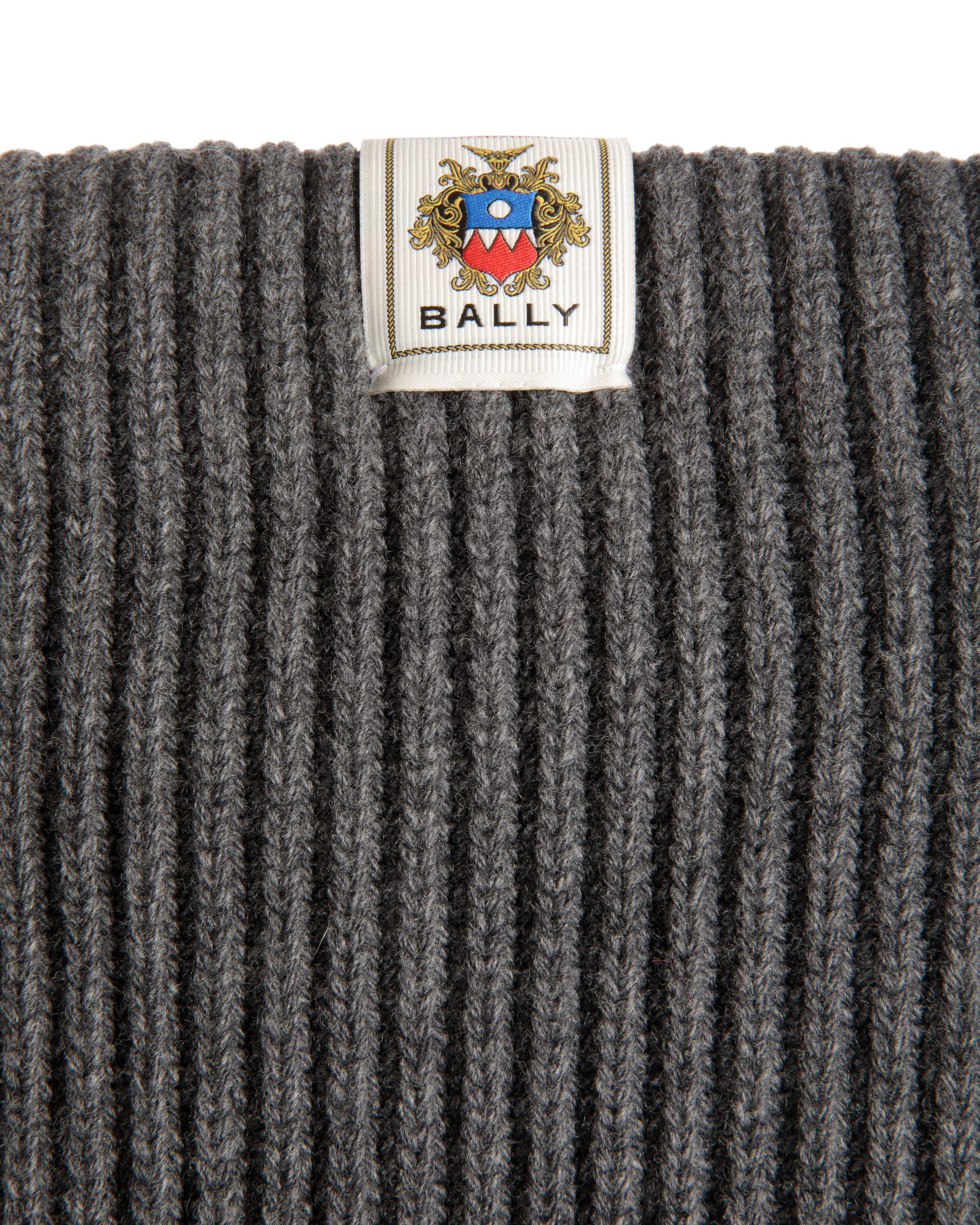 Jersey De Cuello Redondo Con Escudo Bally Crest De Lana Gris Oscuro - Hombre - Bally - 03