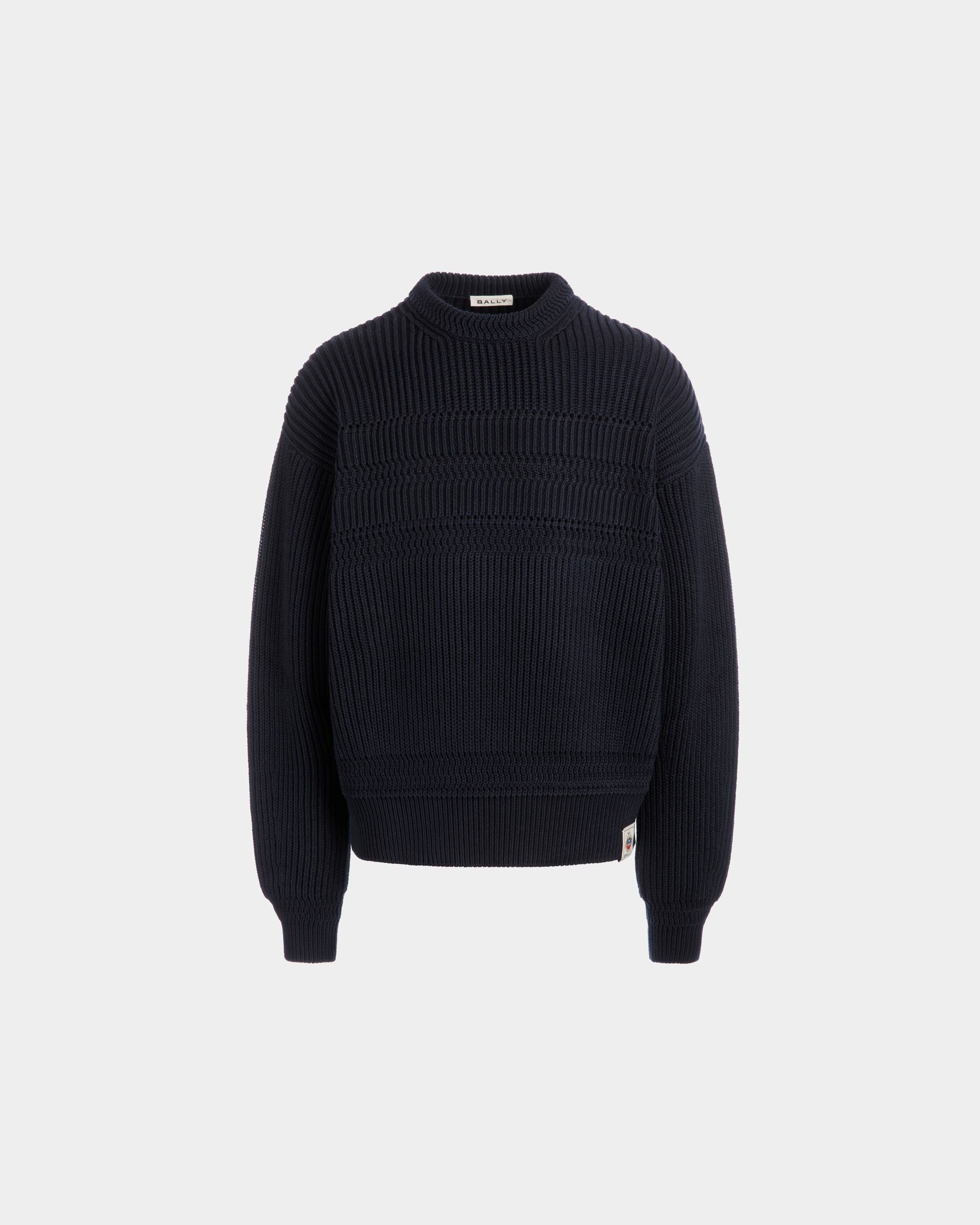 Jersey De Cuello Redondo De Algodón Navy Blue - Hombre - Bally - 01