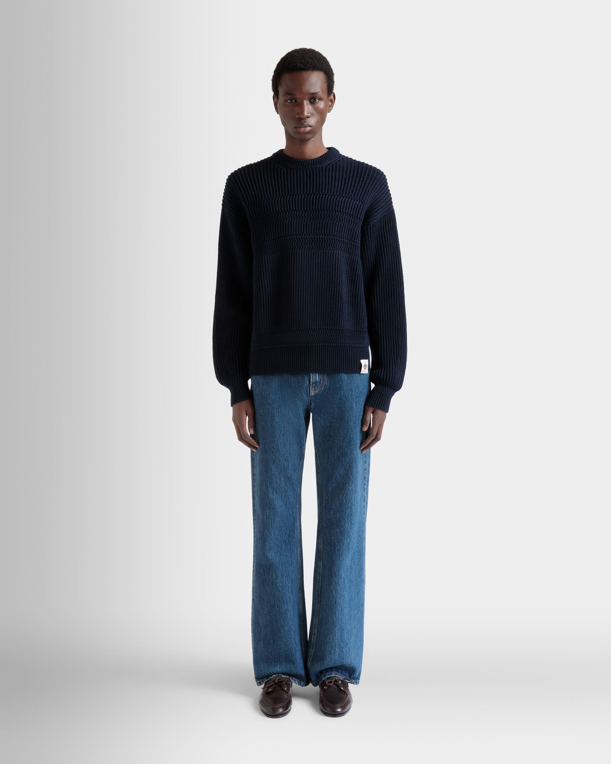 Jersey De Cuello Redondo De Algodón Navy Blue - Hombre - Bally - 02