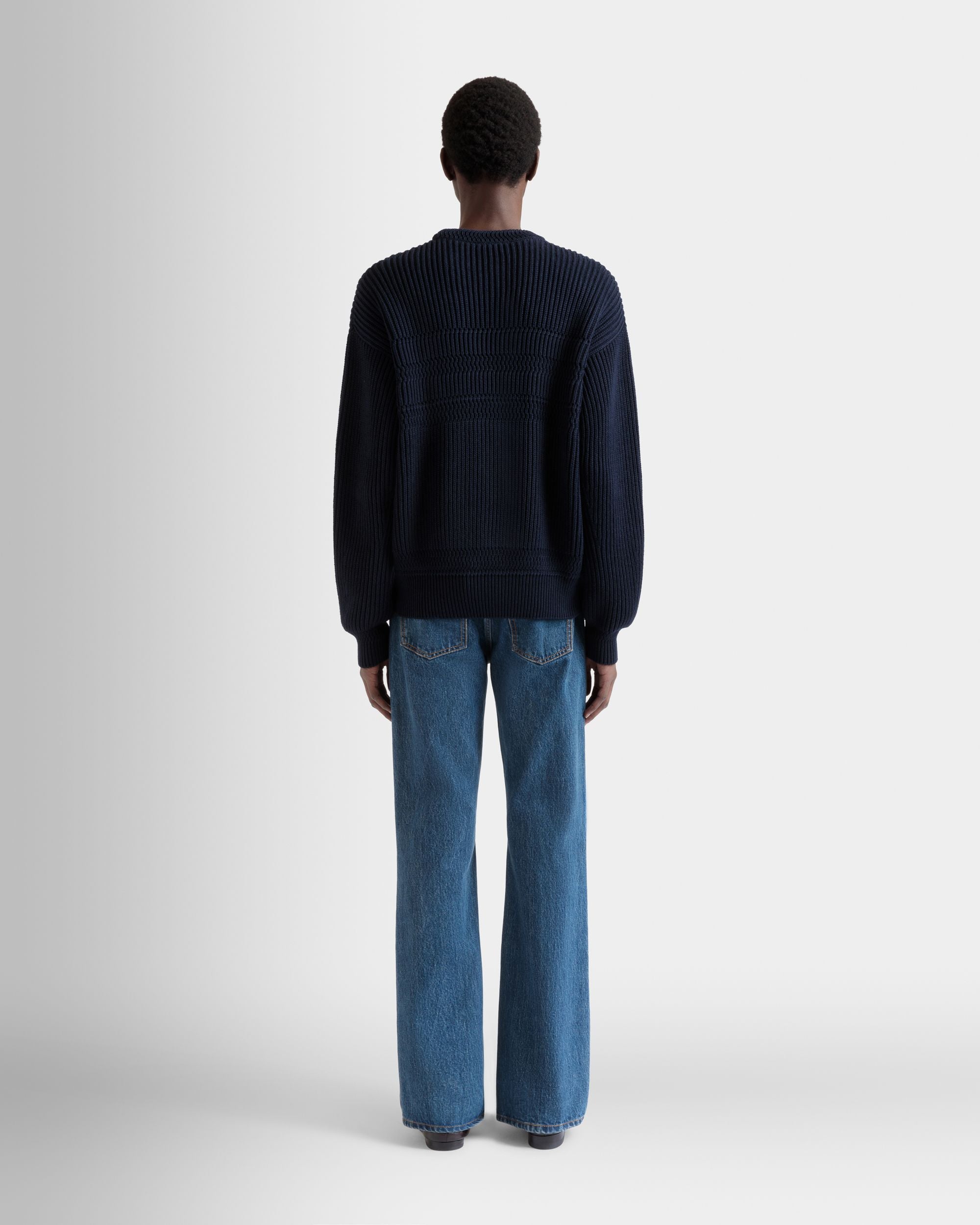 Jersey De Cuello Redondo De Algodón Navy Blue - Hombre - Bally - 06