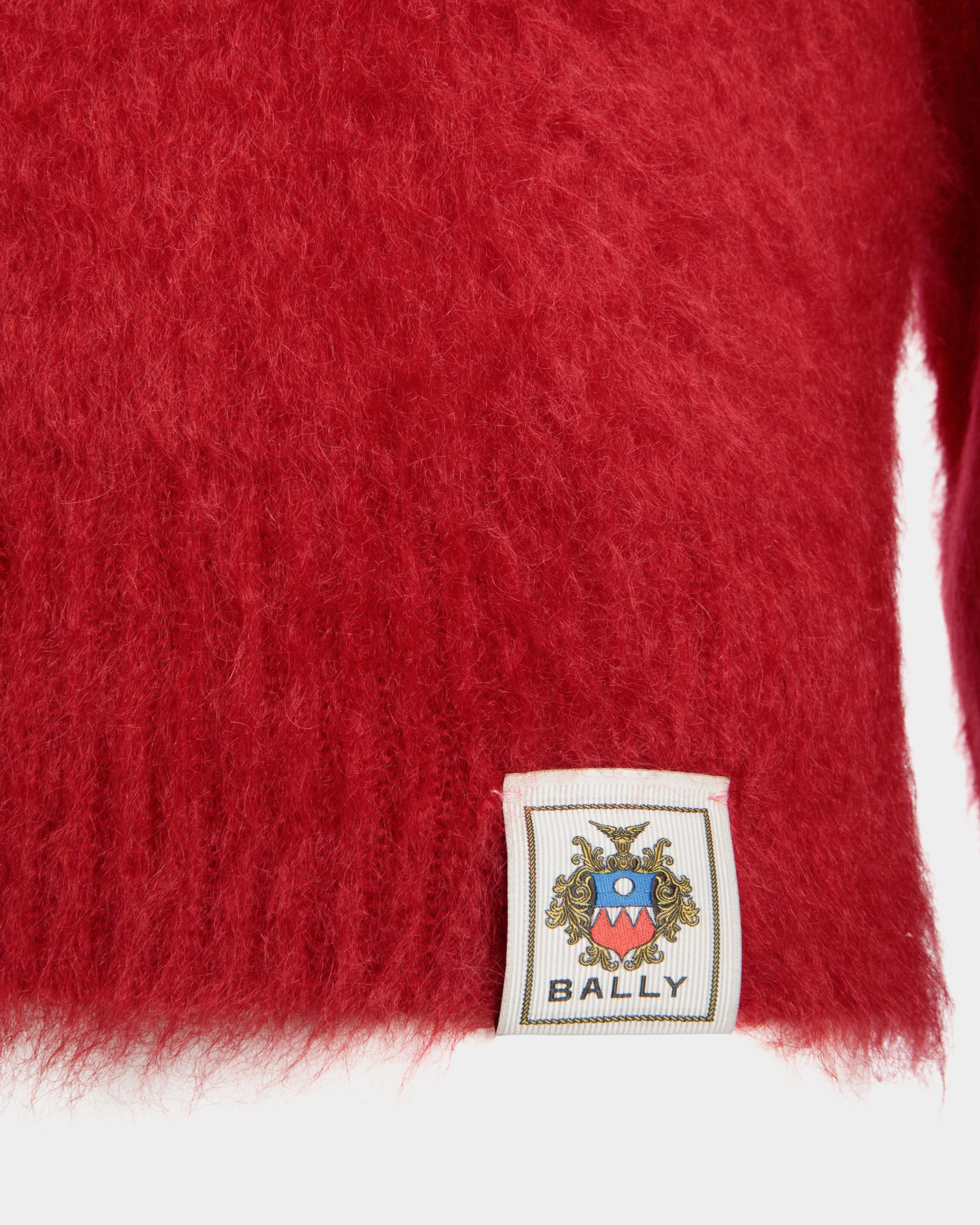 Jersey De Cuello Redondo De Mohair Y Seda Color Rojo - Hombre - Bally - 04