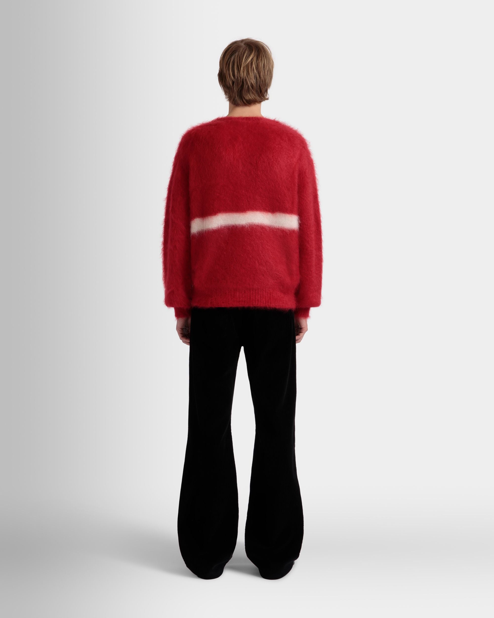 Jersey De Cuello Redondo De Mohair Y Seda Color Rojo - Hombre - Bally - 06