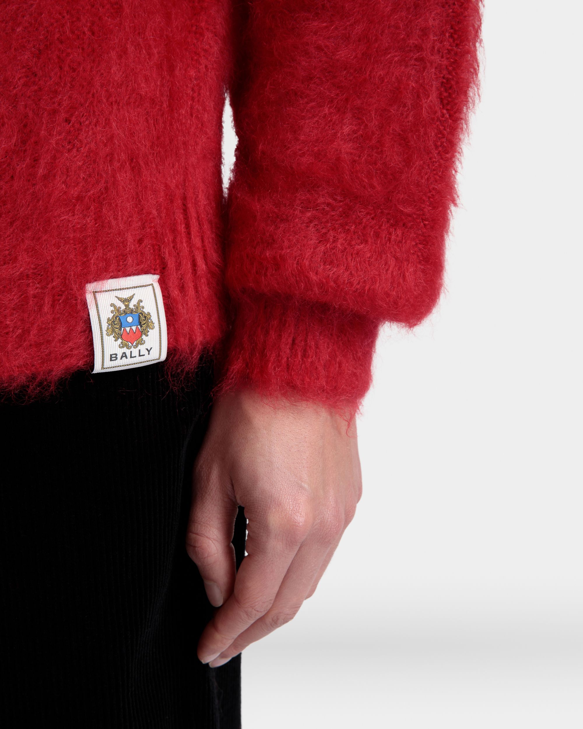 Jersey De Cuello Redondo De Mohair Y Seda Color Rojo - Hombre - Bally - 08