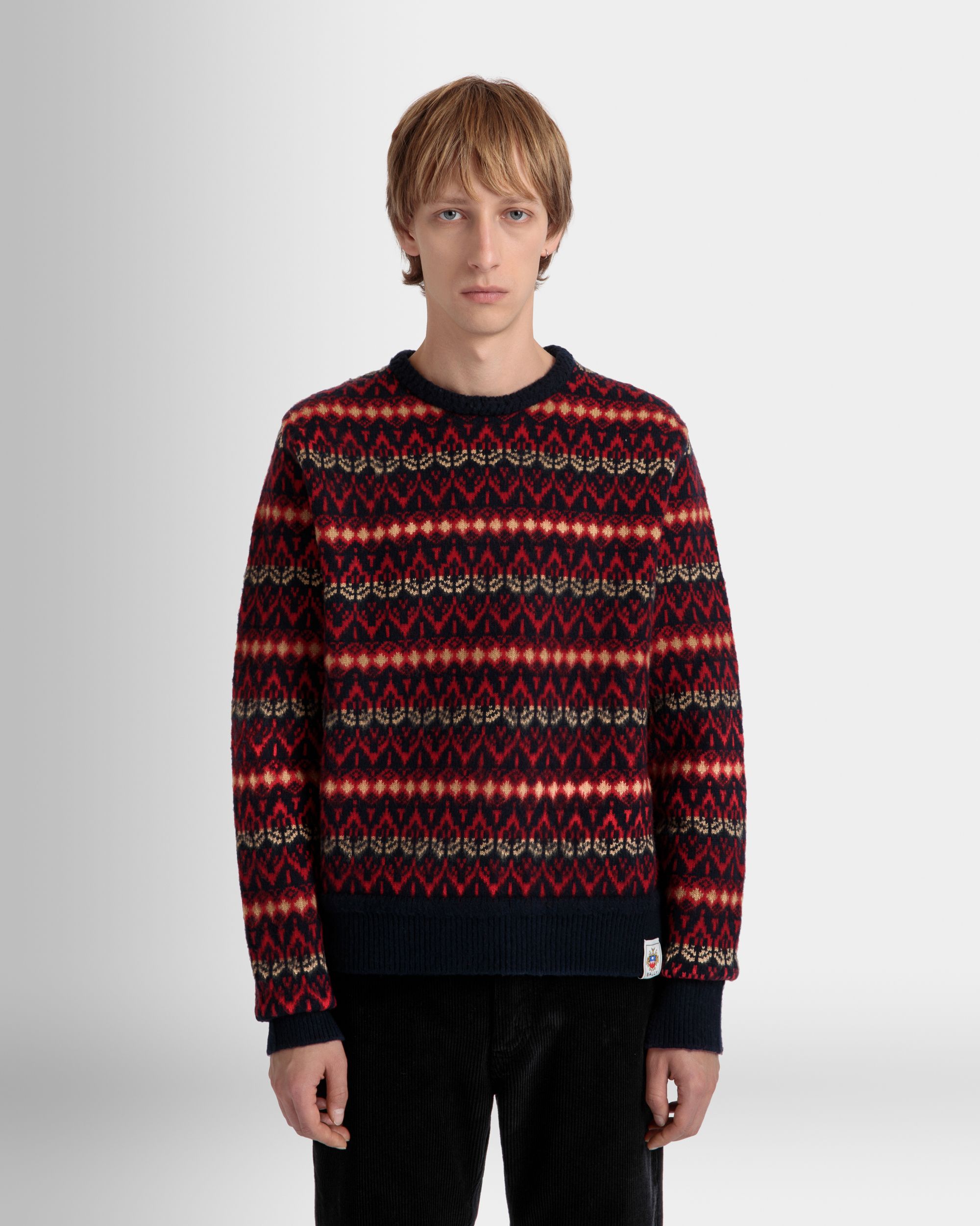 Jersey De Cuello Redondo De Lana Multicolor - Hombre - Bally - 03