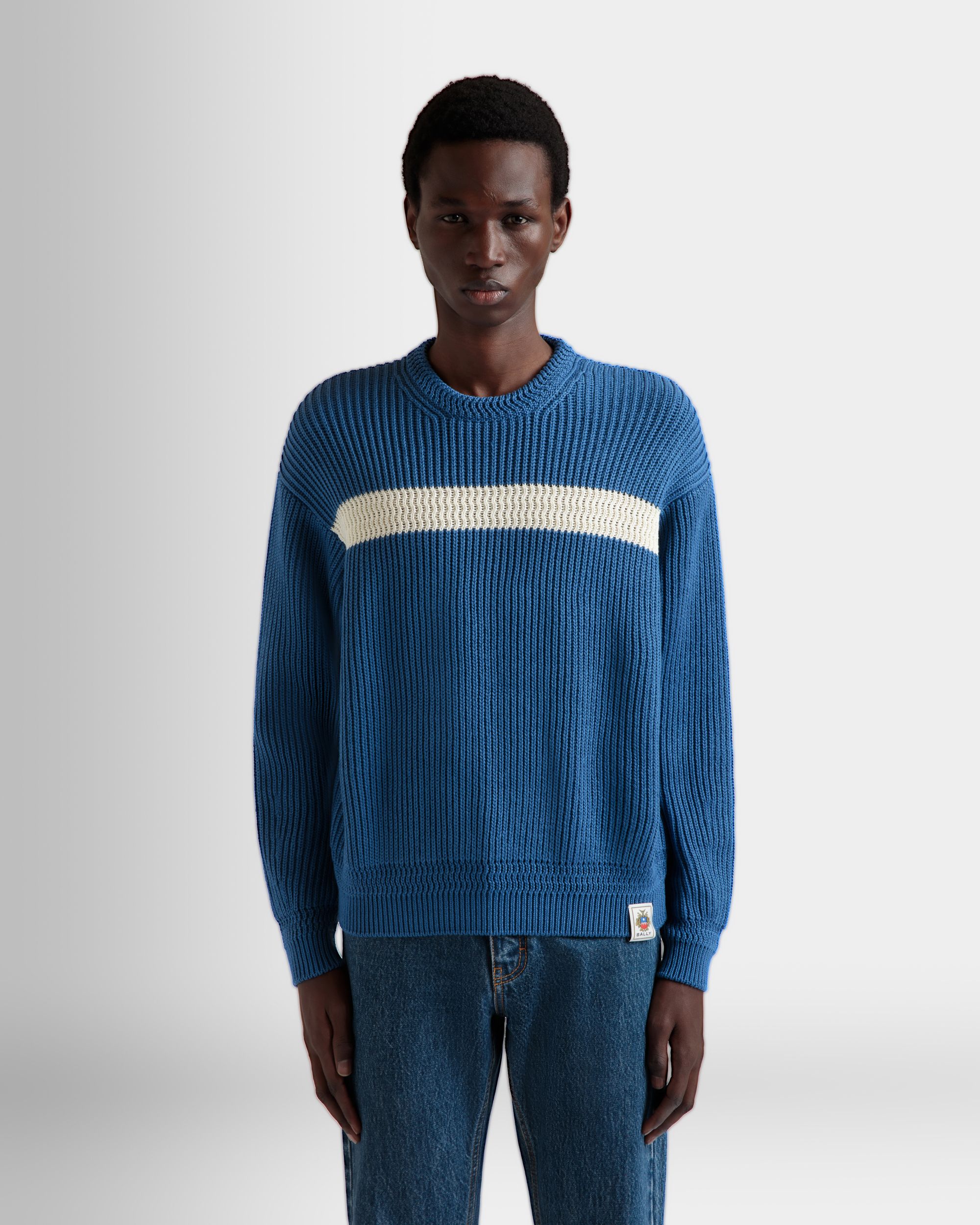 Jersey De Cuello Redondo De Algodón Medium Blue - Hombre - Bally - 08