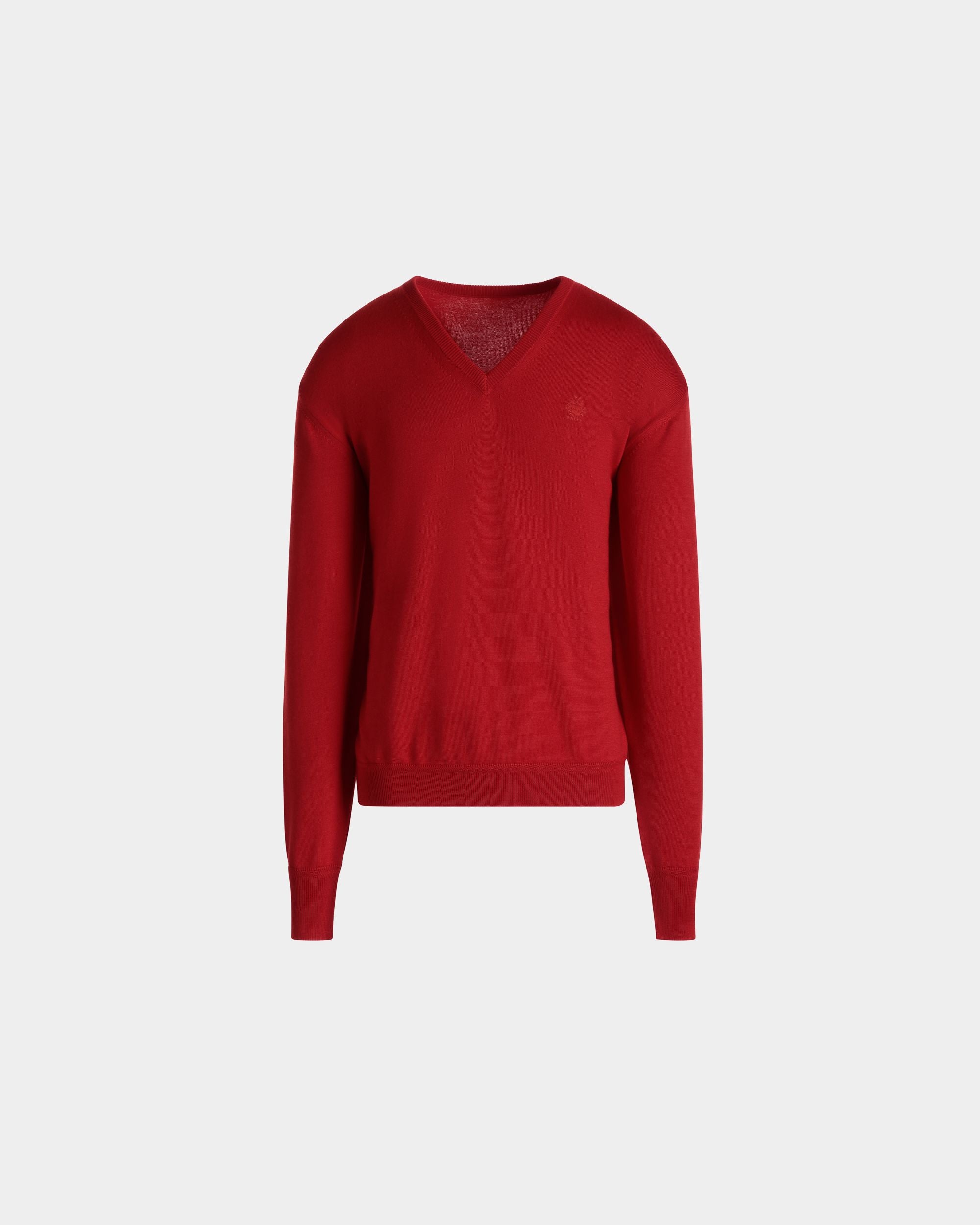 Knitwear V Neck In Red Mix Wool/Cash/Silk - Men's - Bally - 01
