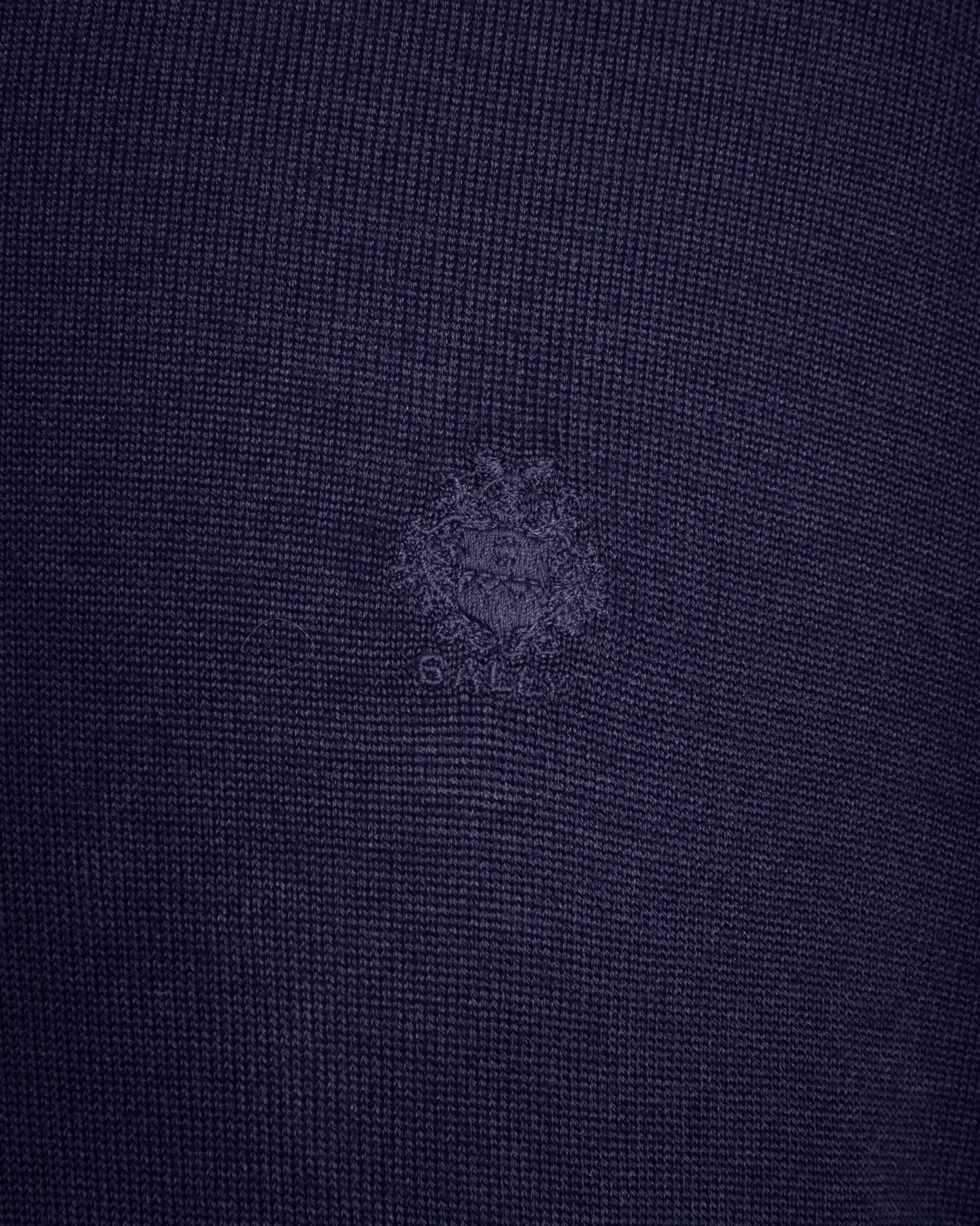 Polo De Lana Y Cachemira Navy Blue Con Escudo Bally Crest Bordado - Hombre - Bally - 02