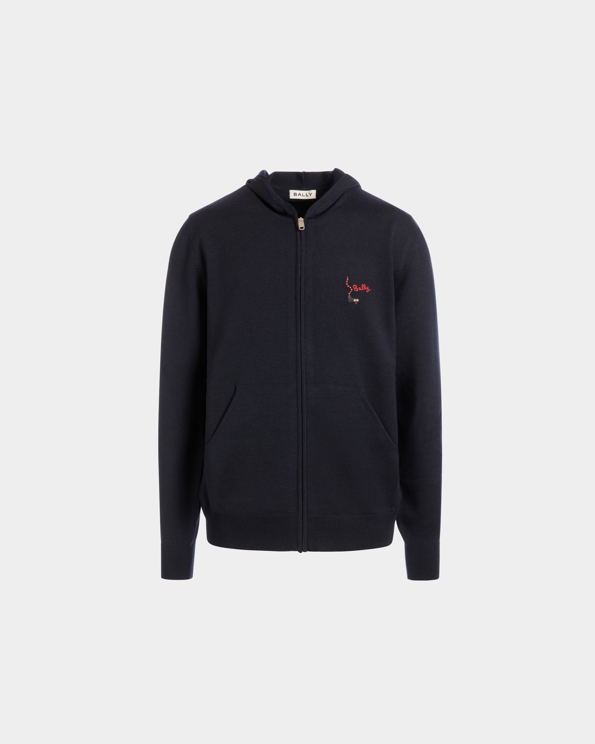 Sudadera Con Capucha De Lana Navy Blue - Hombre - Bally - 01
