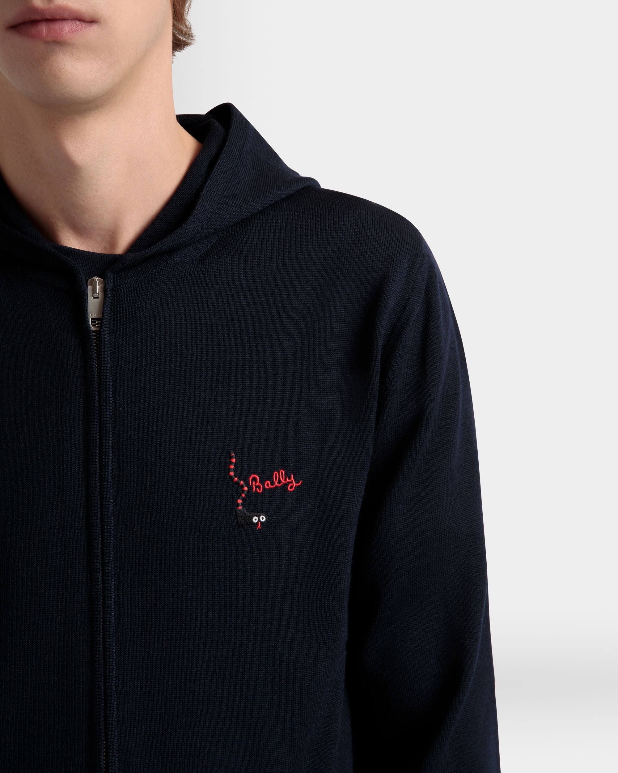 Sudadera Con Capucha De Lana Navy Blue - Hombre - Bally - 03