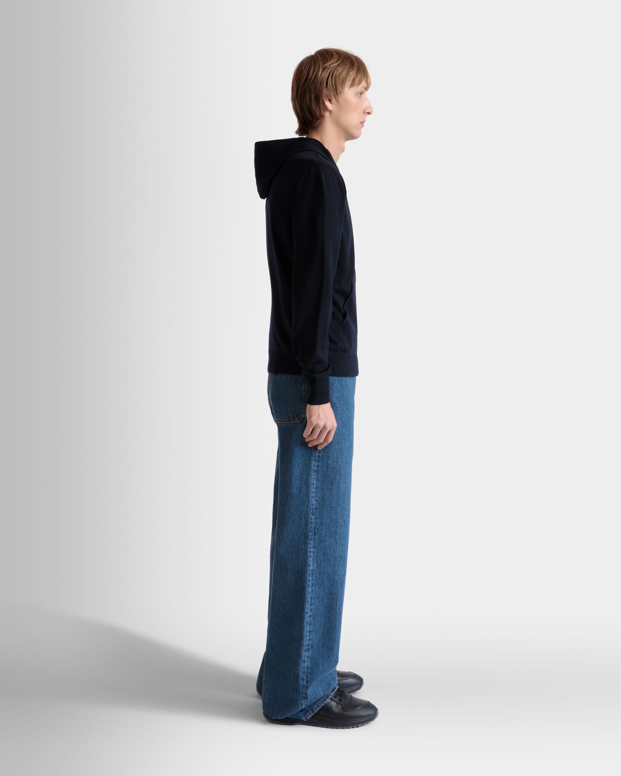 Sudadera Con Capucha De Lana Navy Blue - Hombre - Bally - 05
