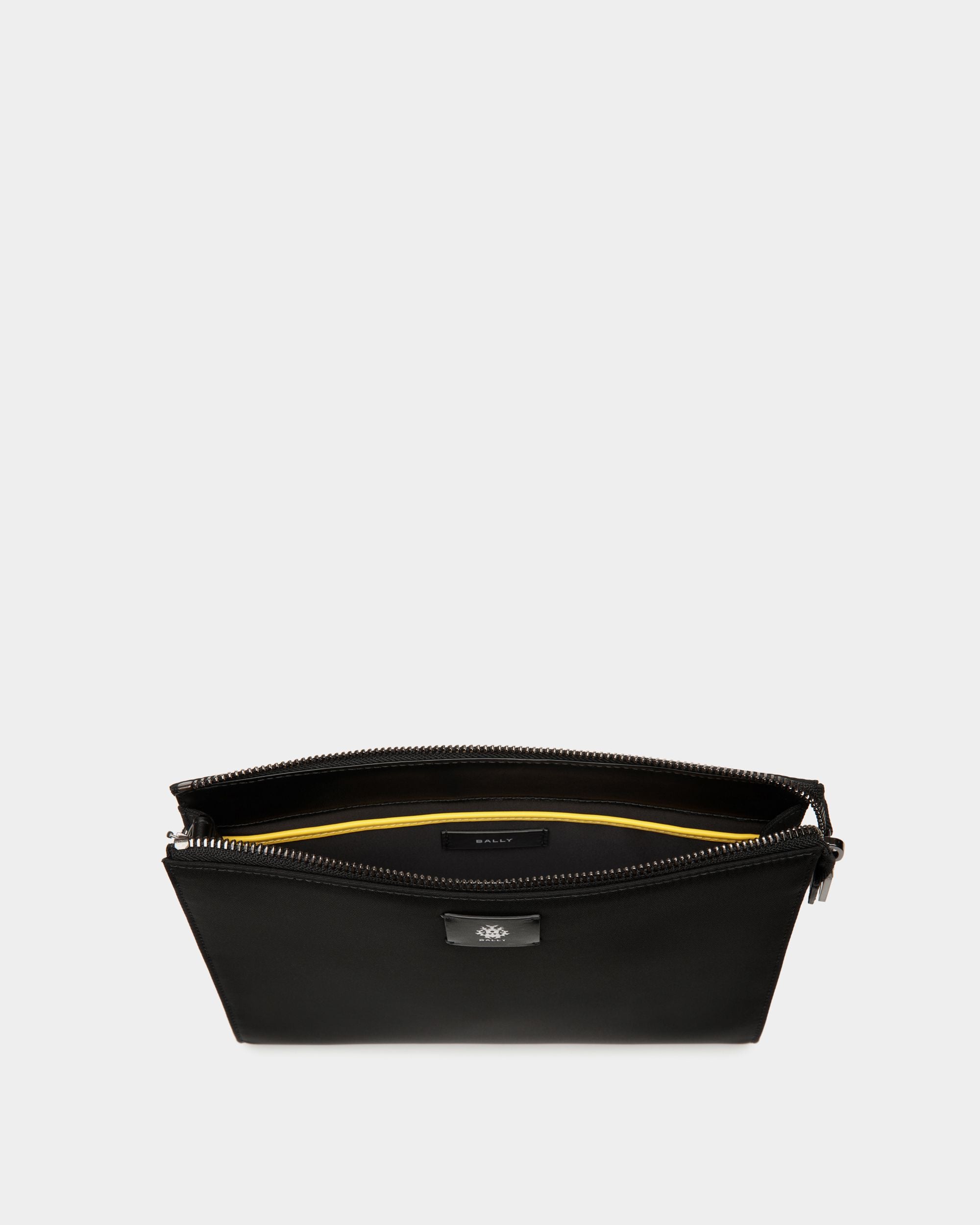 Adrien Brody Travel Collection Pochette In Black And Yellow Nylon - Men's - Bally - 03