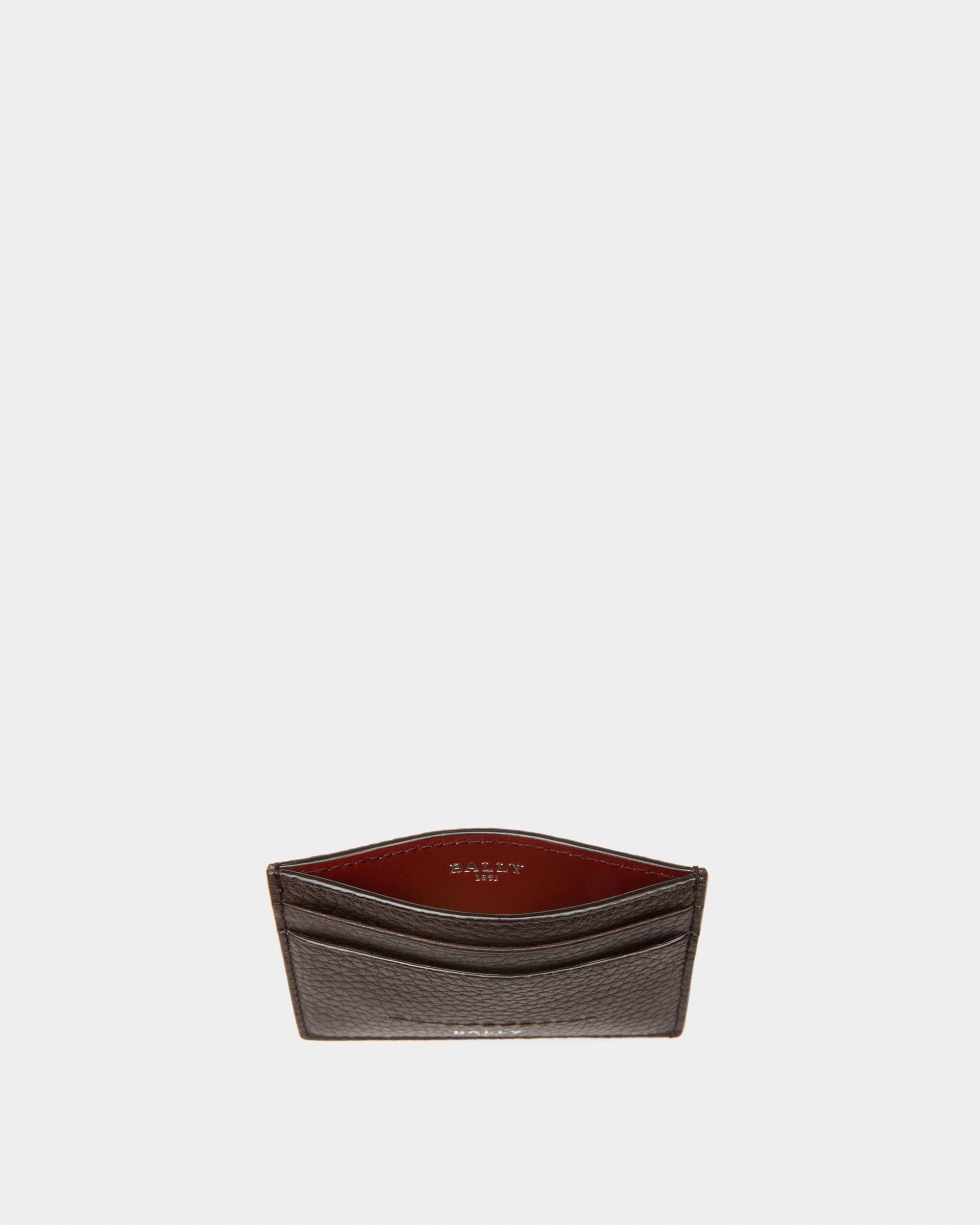 Schar Tarjetero En Cuero De Color Marrón Ébano - Hombre - Bally - 04