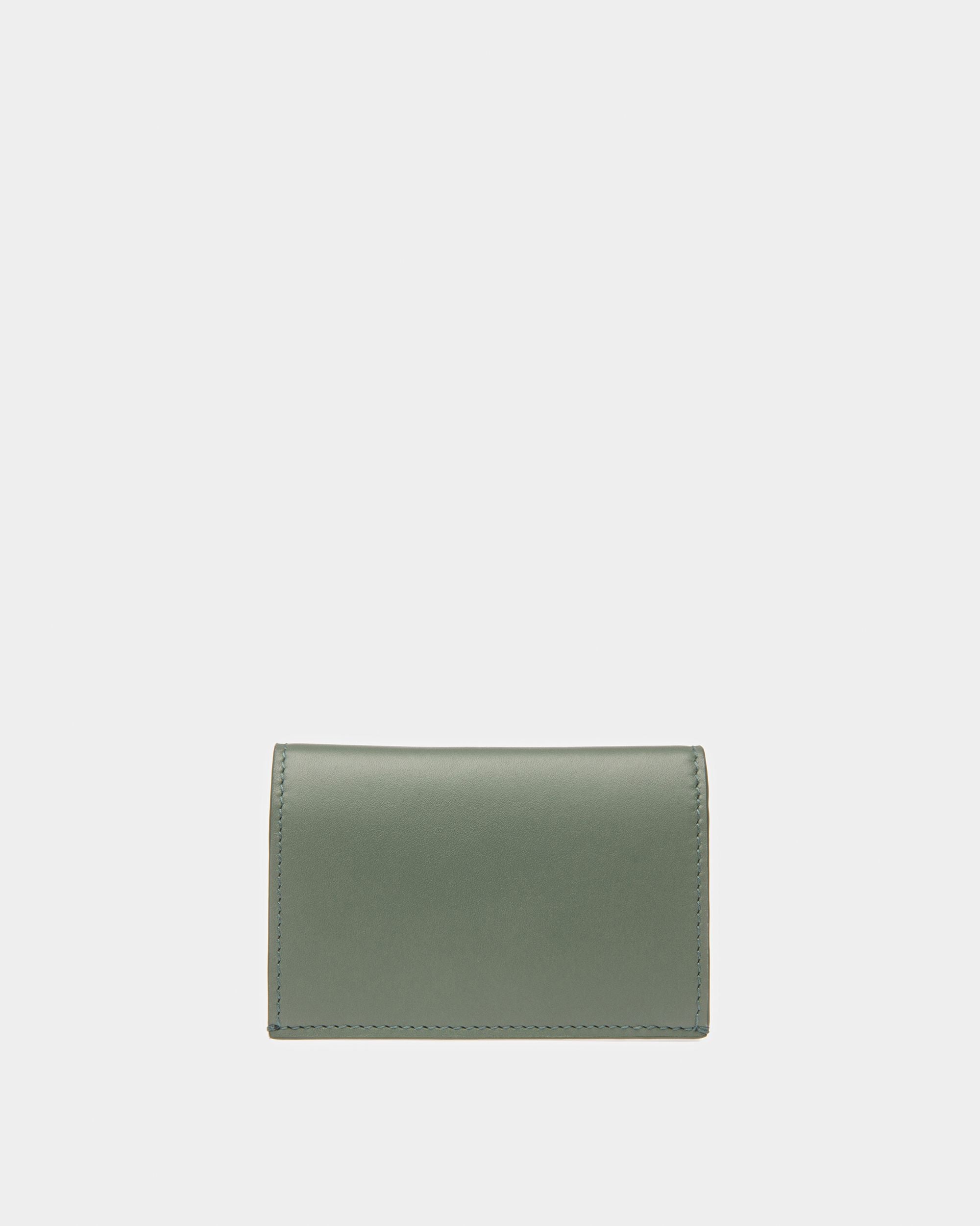 Annye Leather Business Card Holder In Sage - Men's - Bally - 04