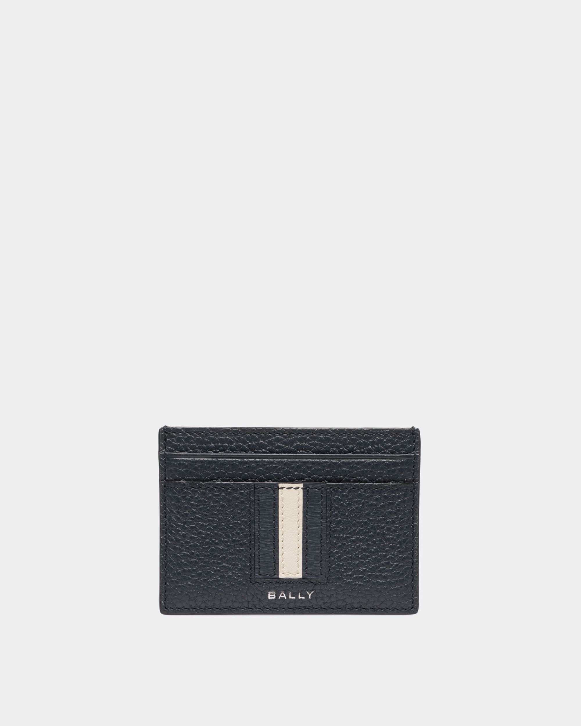 Ribbon Business Card Holder In Midnight Leather - Men's - Bally - 01
