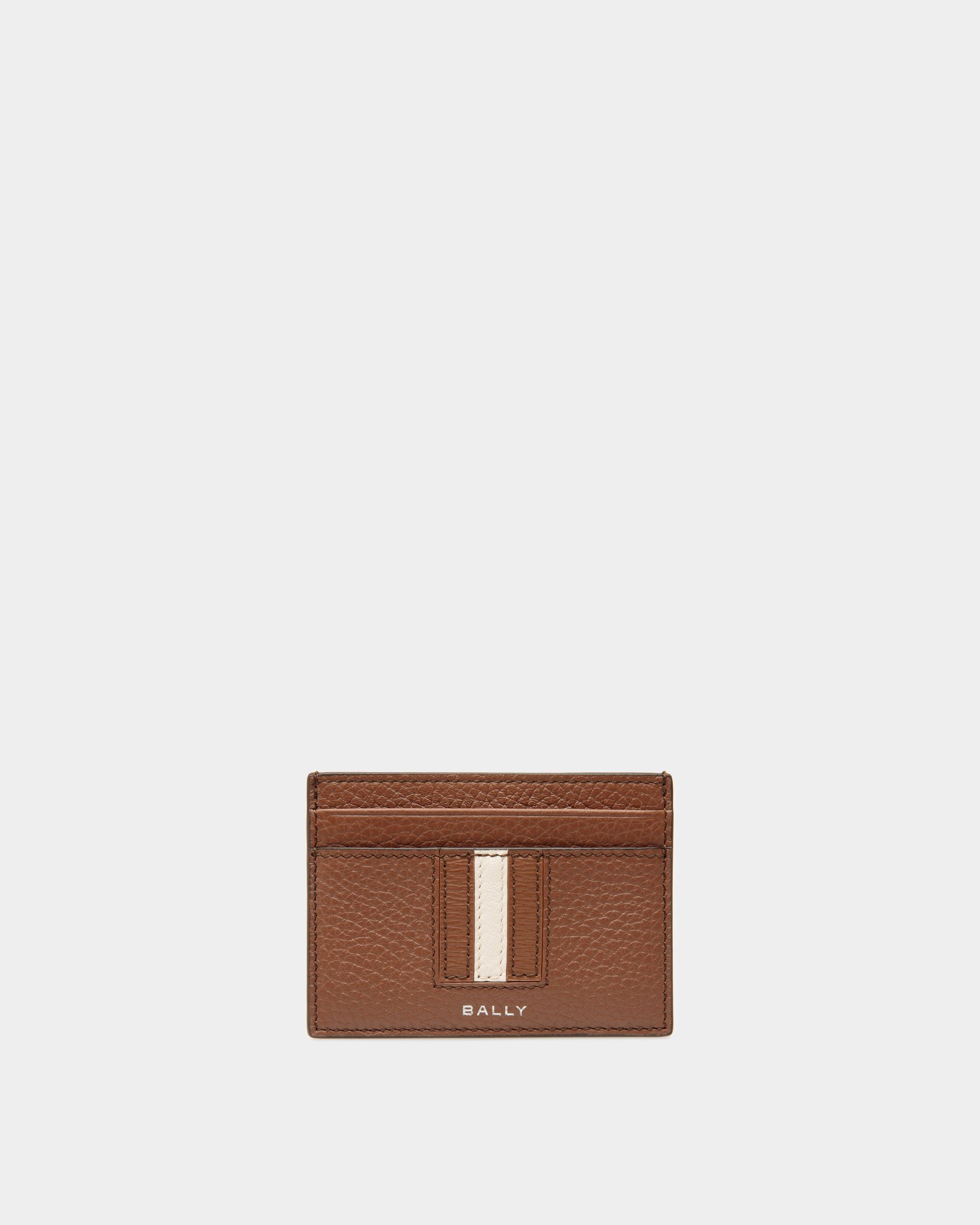Ribbon Business Card Holder In Brown Leather - Men's - Bally - 01