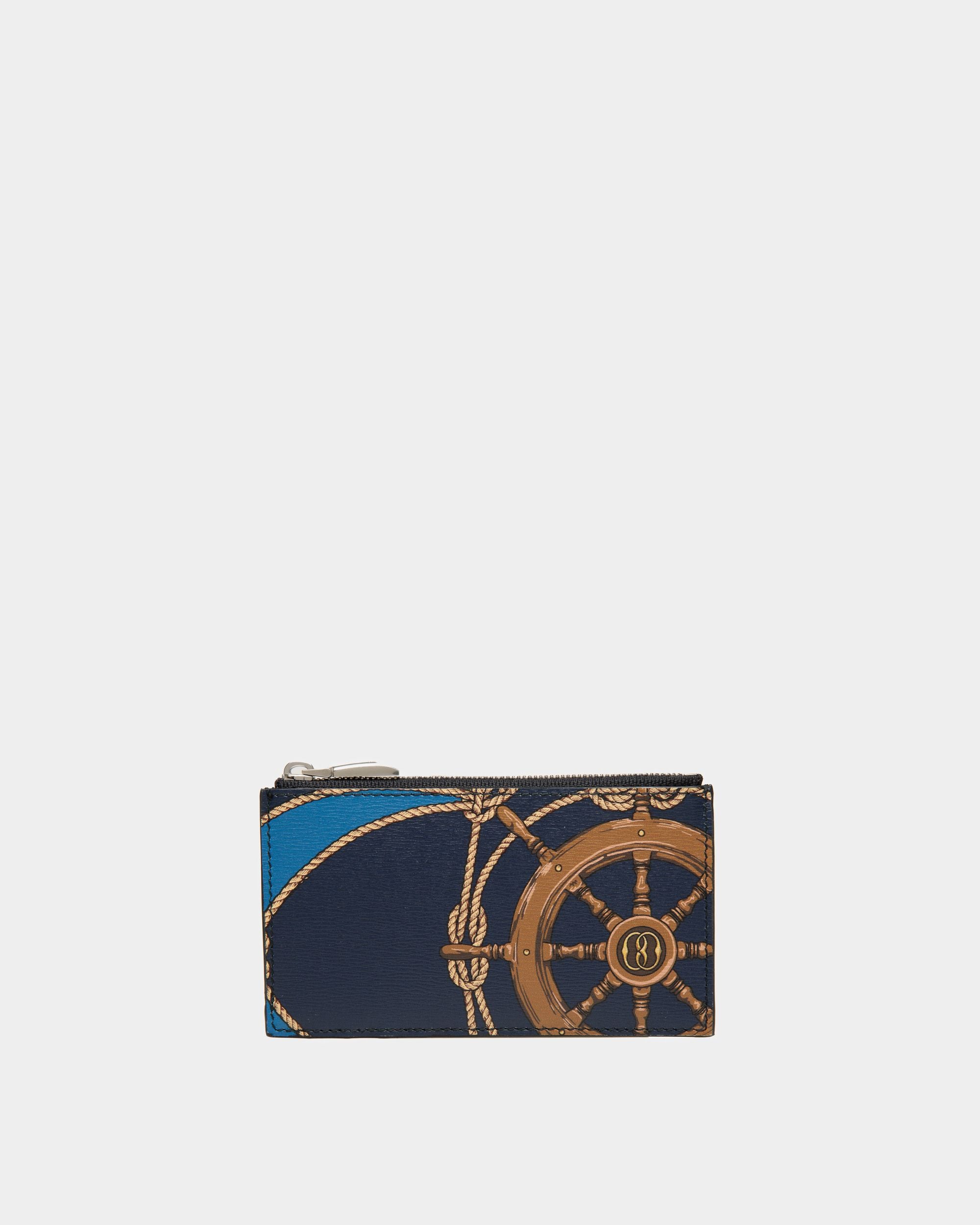 Monedero Con Tarjetero Crossing De Piel Azul - Hombre - Bally - 01