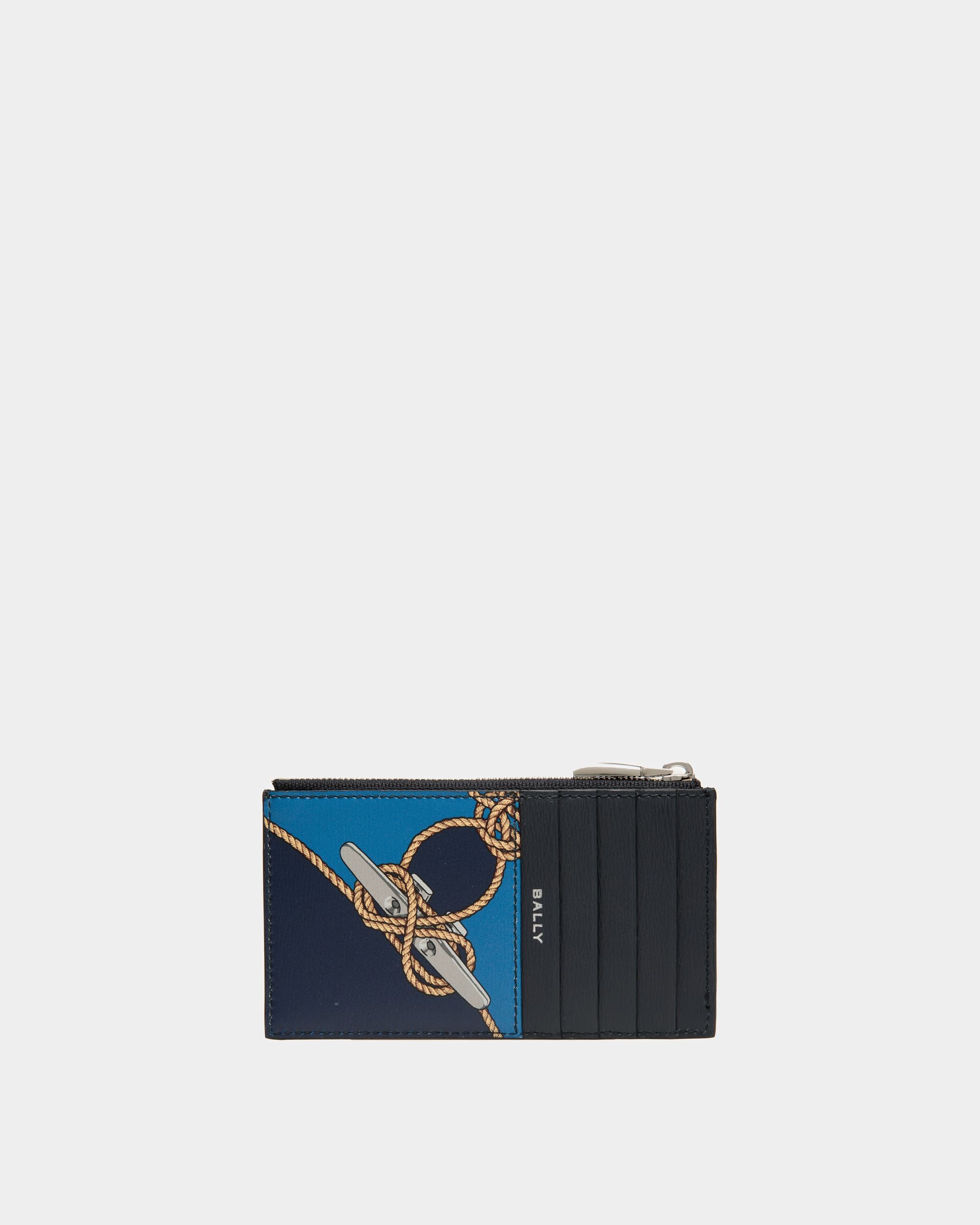 Monedero Con Tarjetero Crossing De Piel Azul - Hombre - Bally - 02