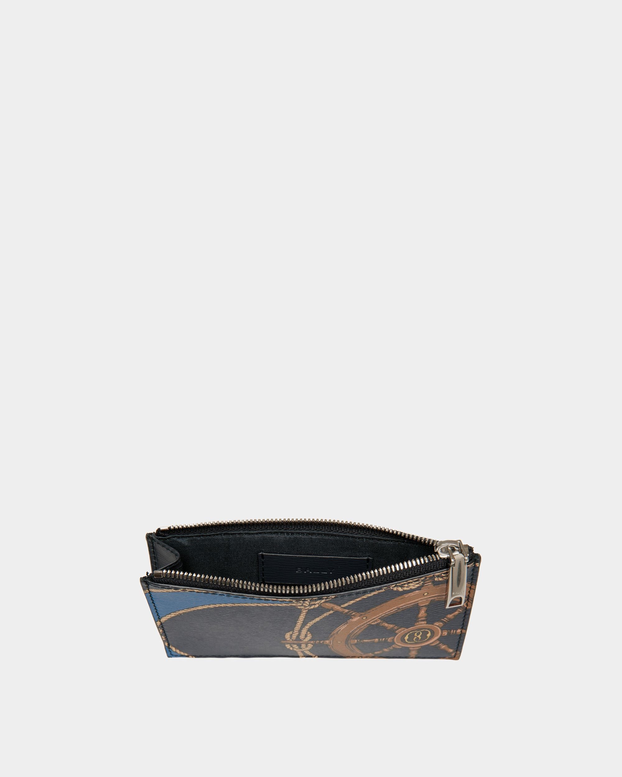 Monedero Con Tarjetero Crossing De Piel Azul - Hombre - Bally - 03