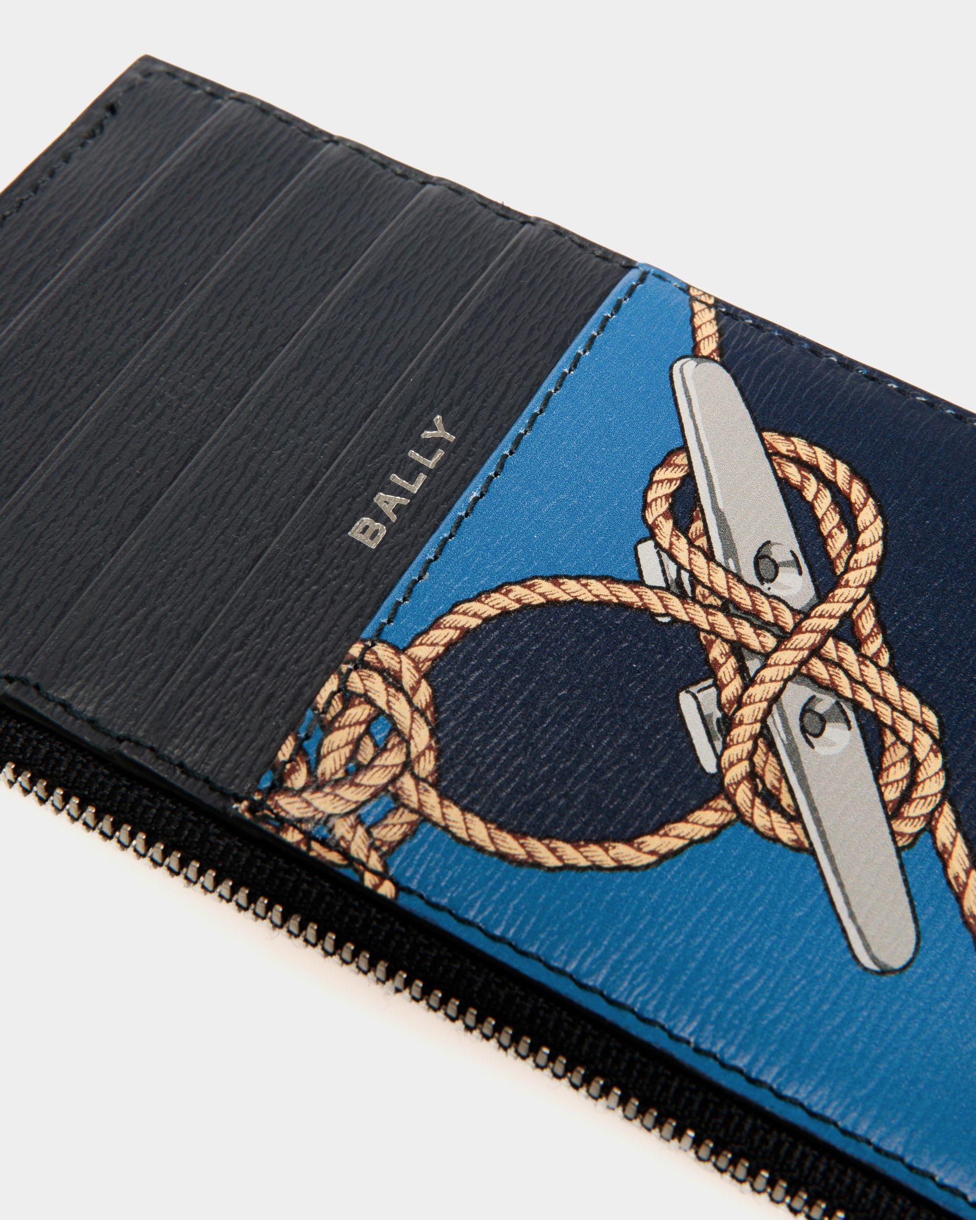 Monedero Con Tarjetero Crossing De Piel Azul - Hombre - Bally - 04