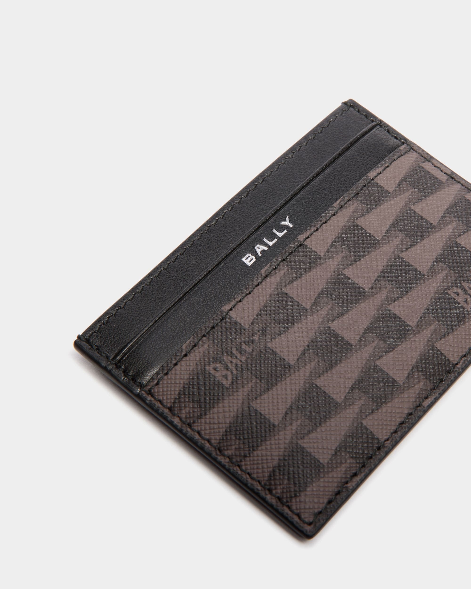 Pennant Credit Card Case in Black Pennant Motif - Men's - Bally - 04