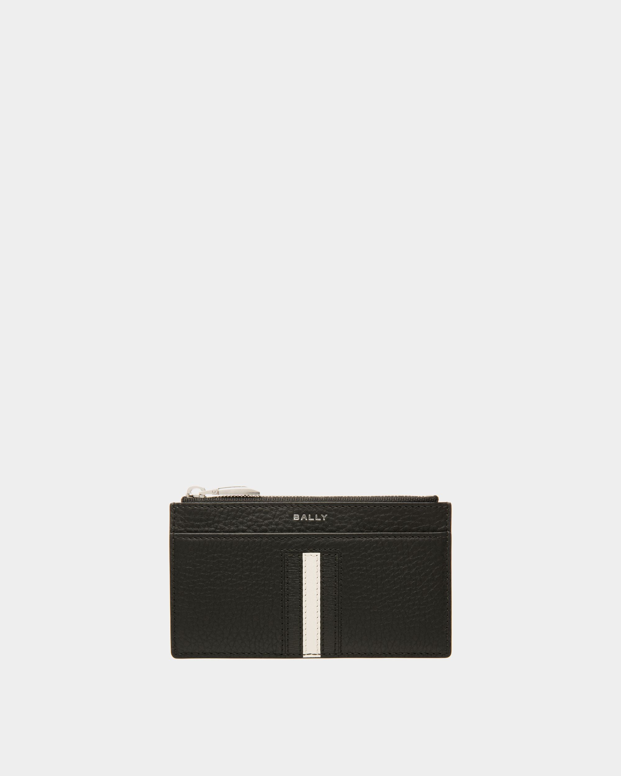 Ribbon Card Holder In Black Leather - Hombre - Bally - 01
