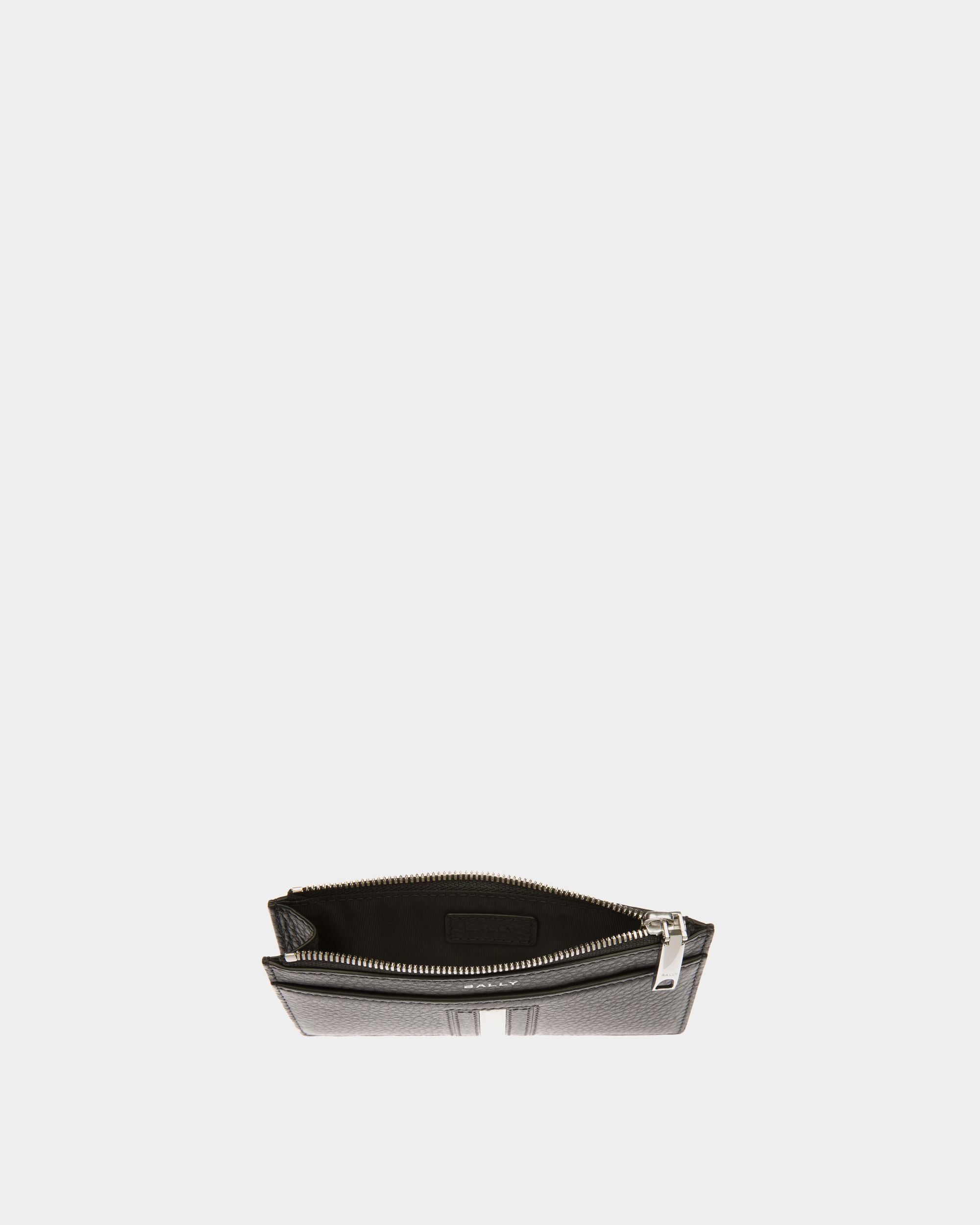 Ribbon Card Holder In Black Leather - Hombre - Bally - 03