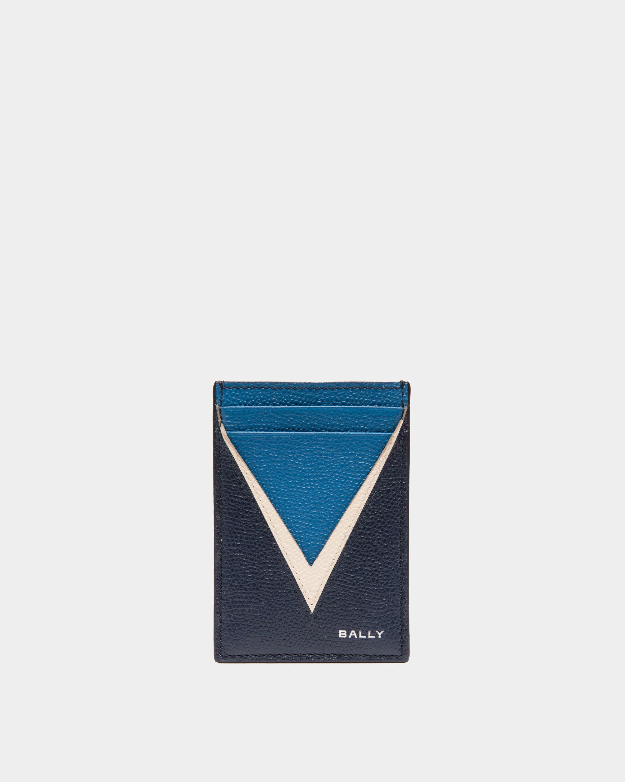 Tarjetero Flag De Piel Azul - Hombre - Bally - 01
