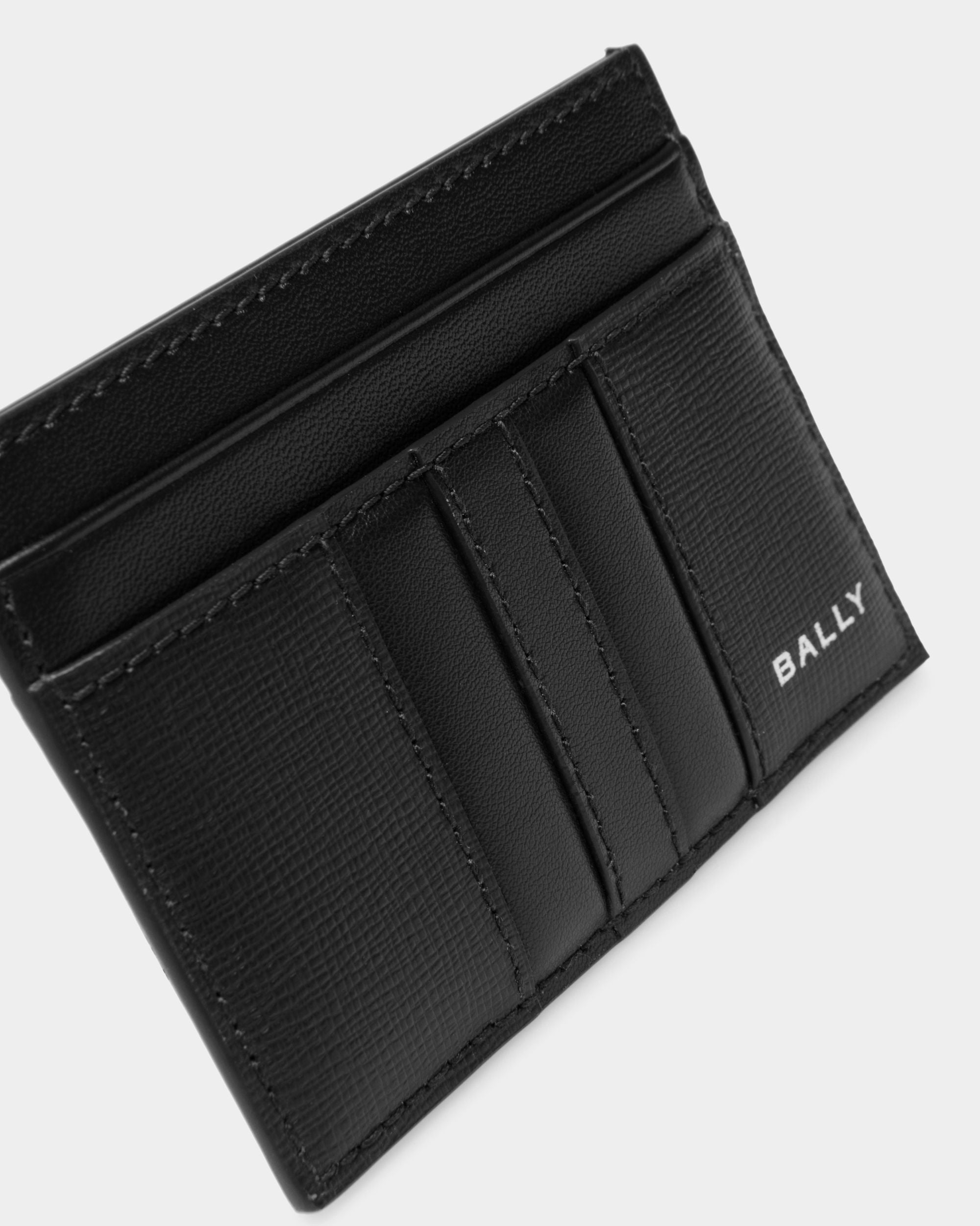Mythos Card Holder In Black Recycled Leather - Men's - Bally - 05