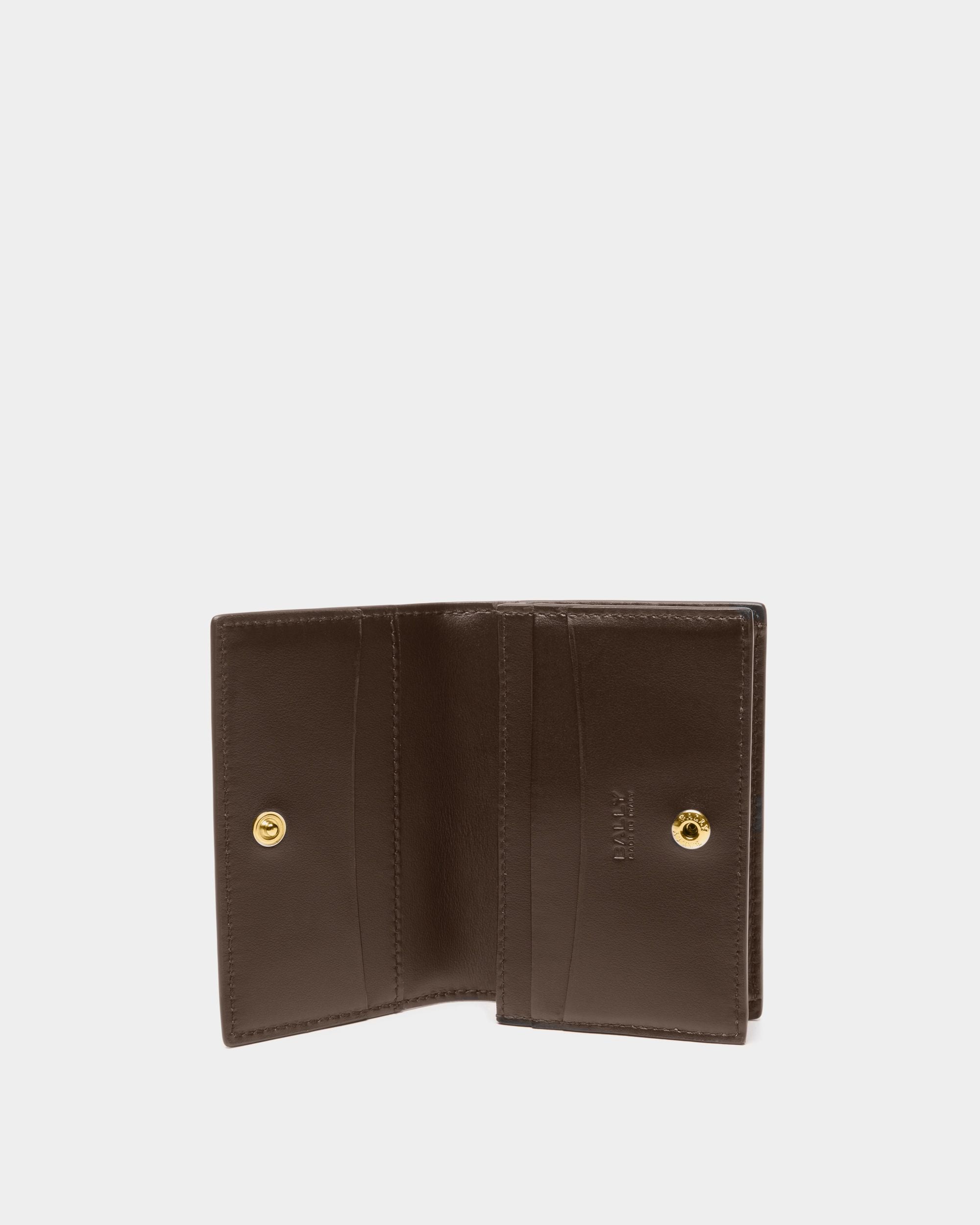 Deco Business Card Holder in Ebano Leather - Men's - Bally - 03