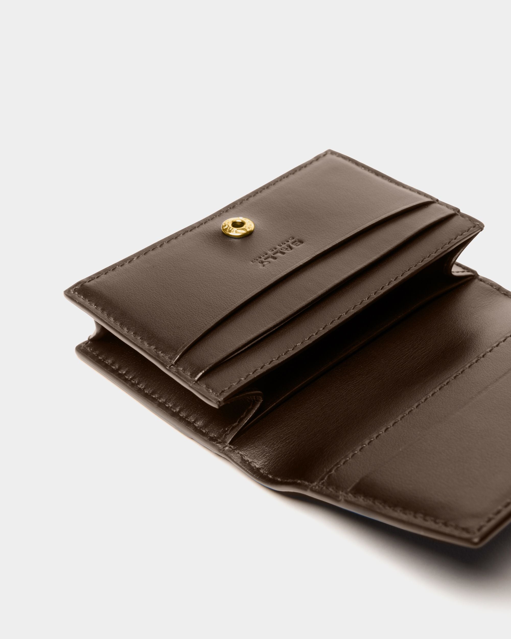Deco Business Card Holder in Ebano Leather - Men's - Bally - 04
