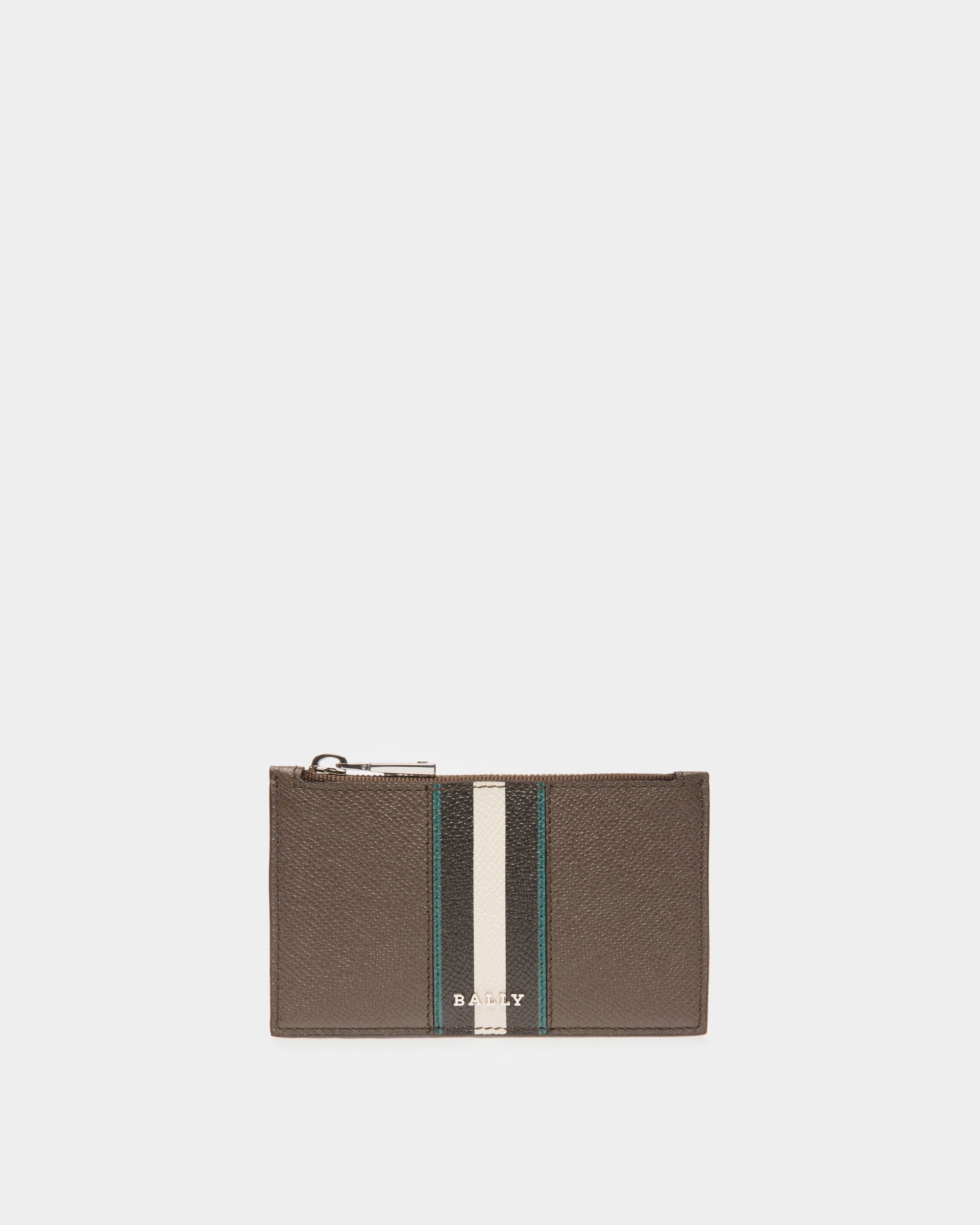 Babe Card Holder In Military Green Leather - Men's - Bally - 01