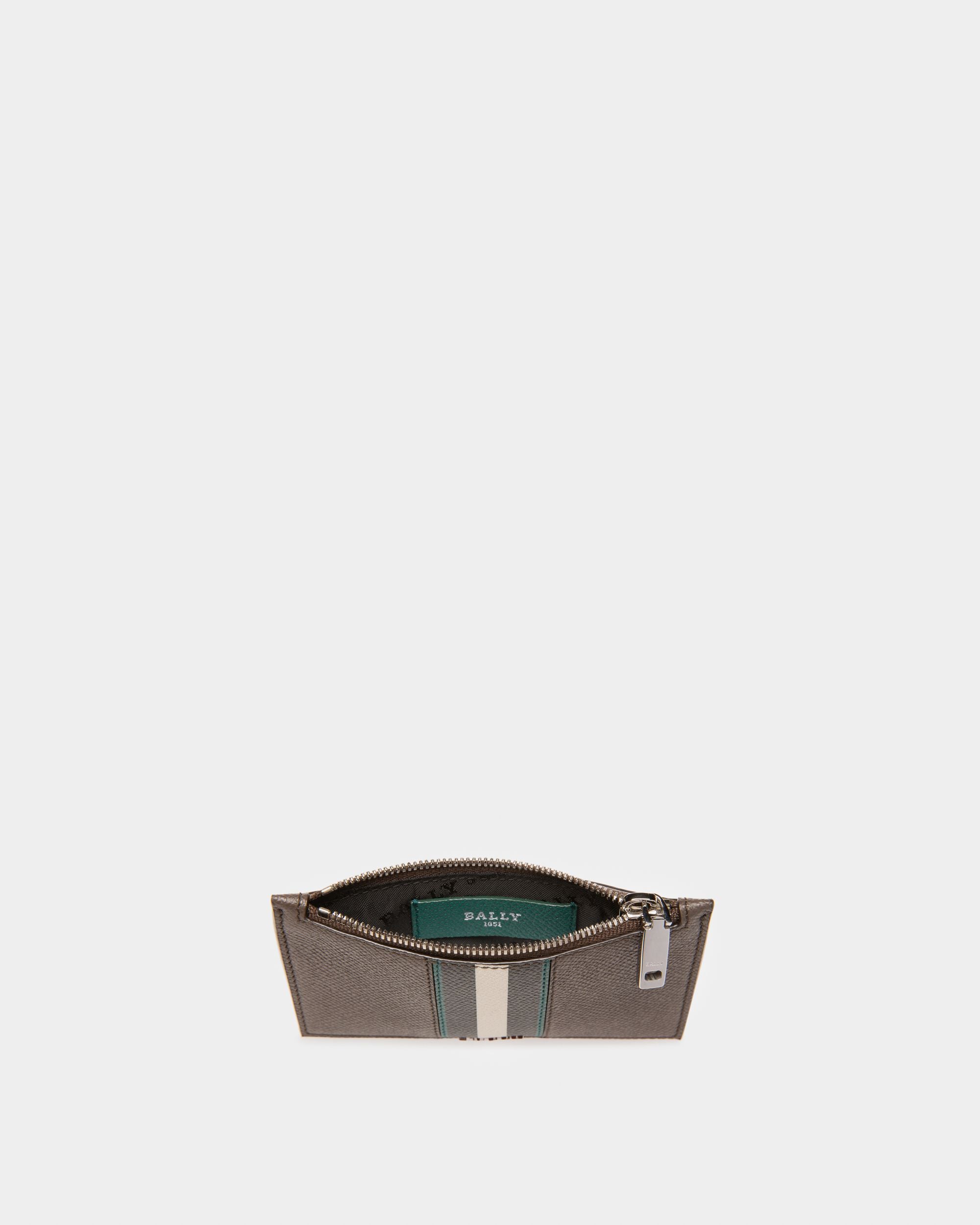 Babe Card Holder In Military Green Leather - Men's - Bally - 03