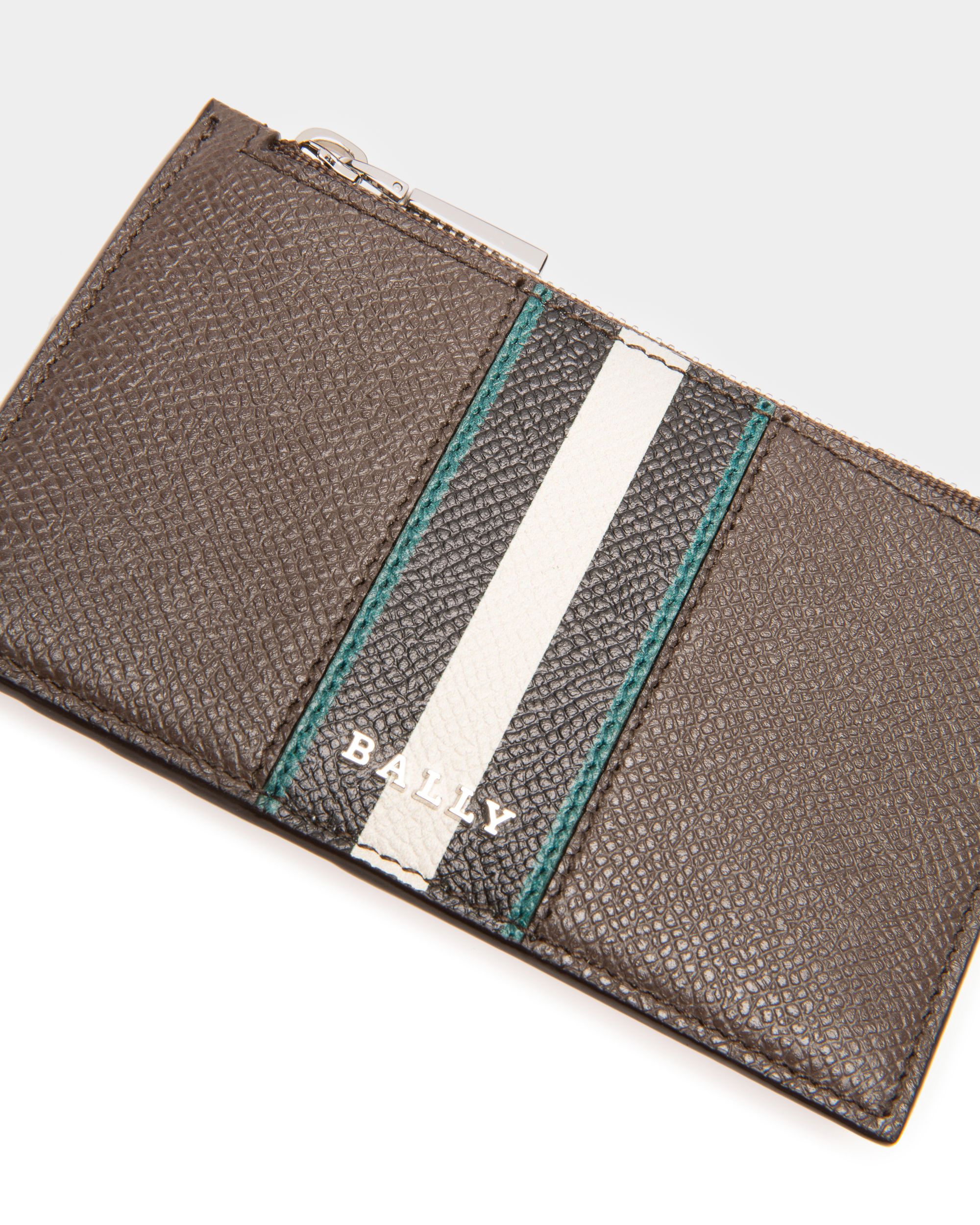 Babe Card Holder In Military Green Leather - Men's - Bally - 04