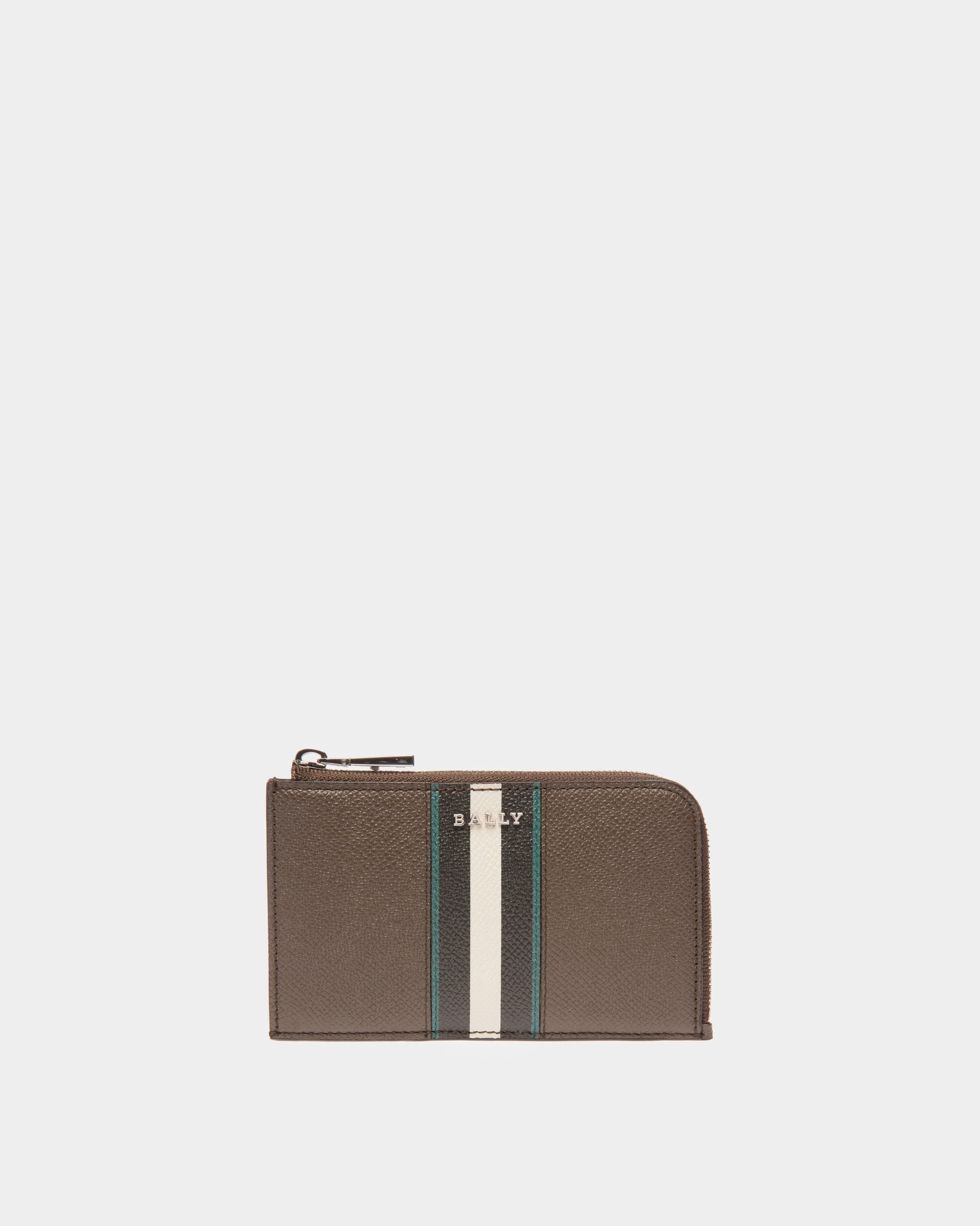 Bord Leather Card Holder In Army Green - Men's - Bally - 01